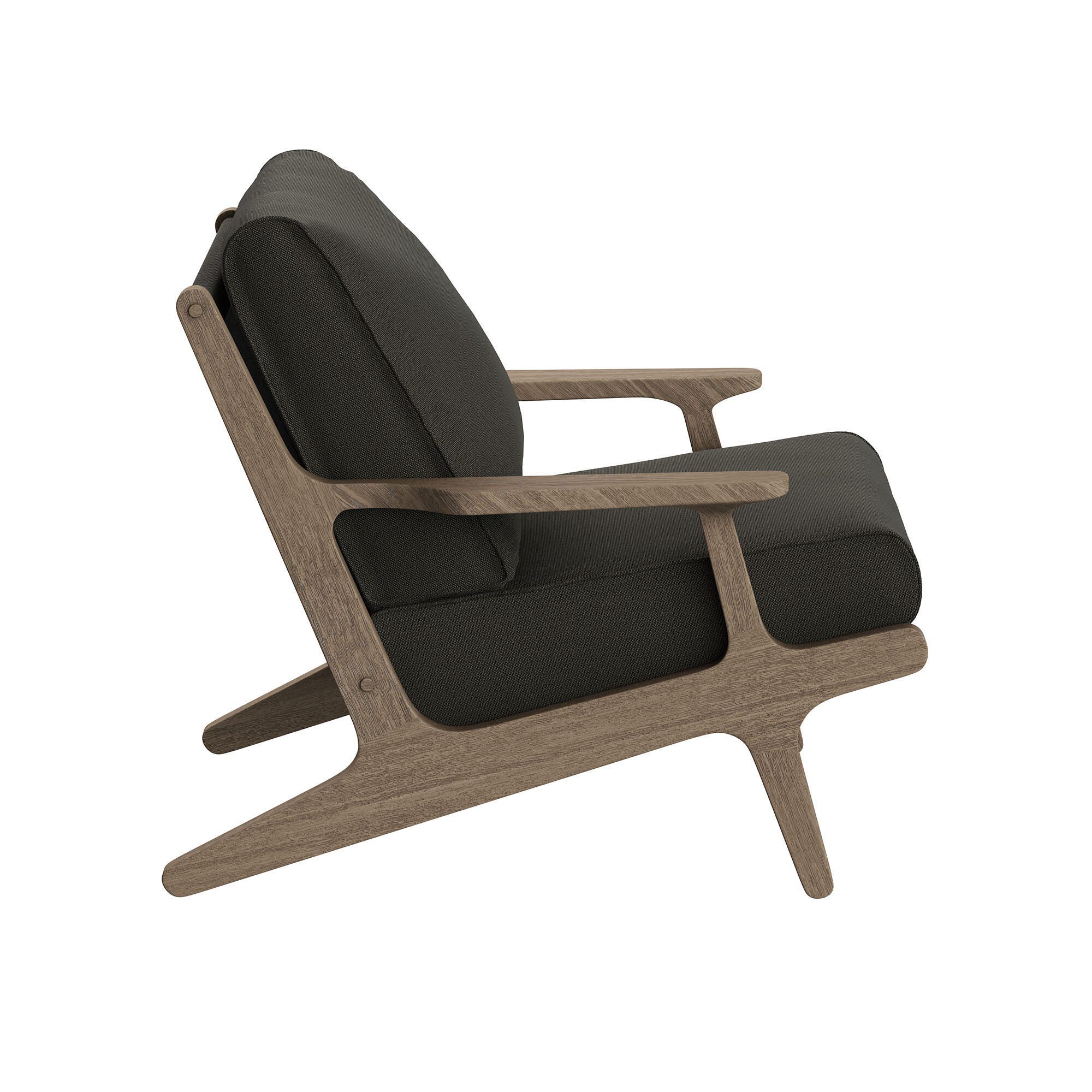 Modway Saratoga Outdoor 2 Lounge Chair and Side Table, Flint Gray, large