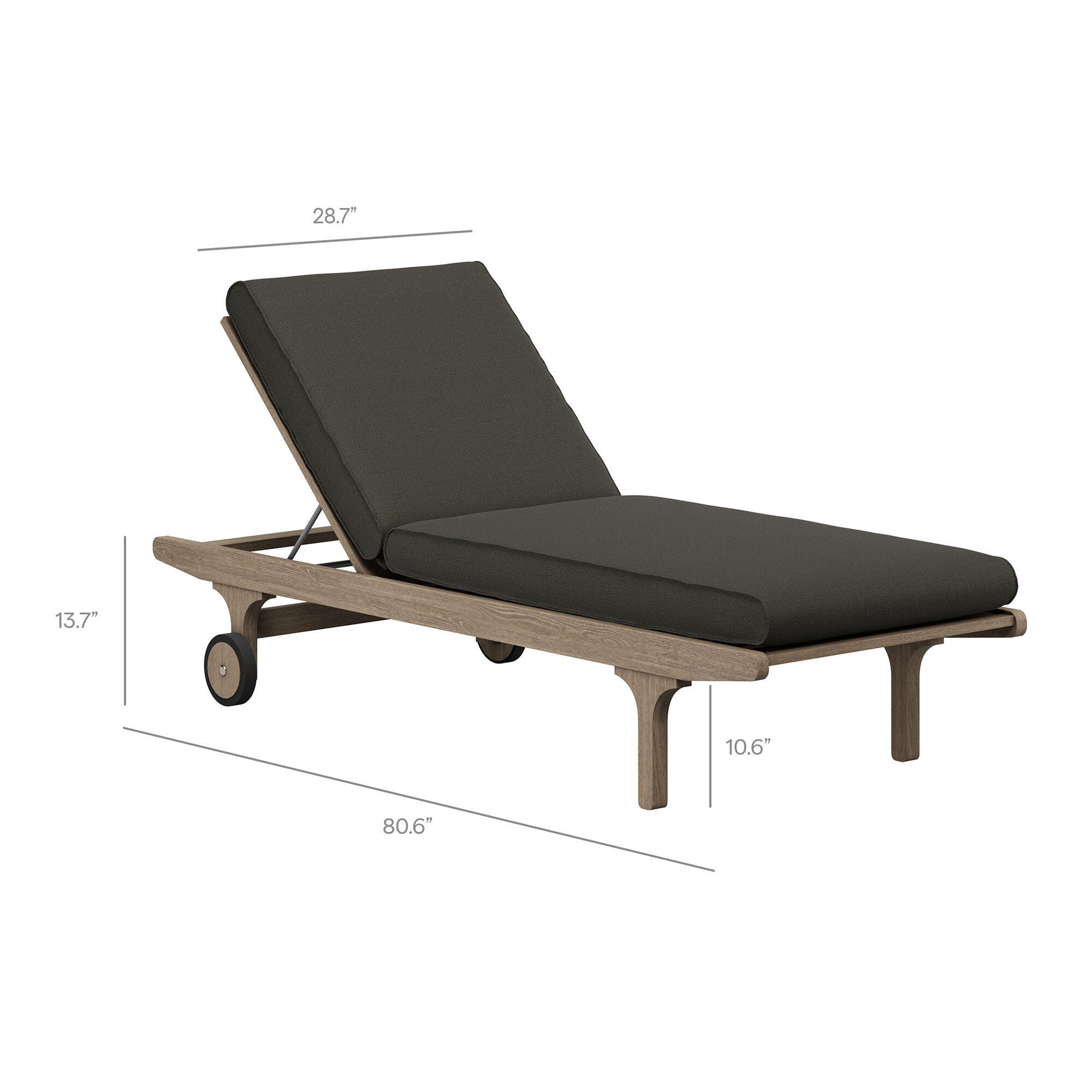 Modway Saratoga Outdoor 2 Chaise Lounge and Side Table, Flint Gray, large