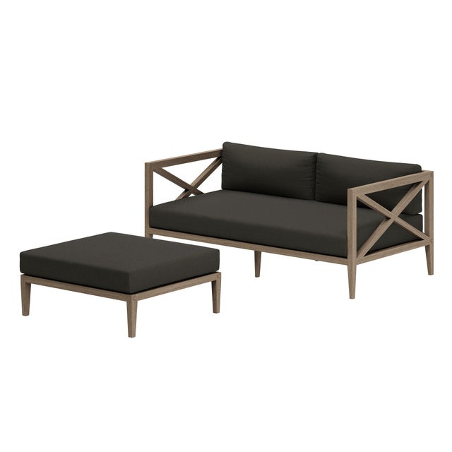 Modway Northlake Outdoor Loveseat and Ottoman Set