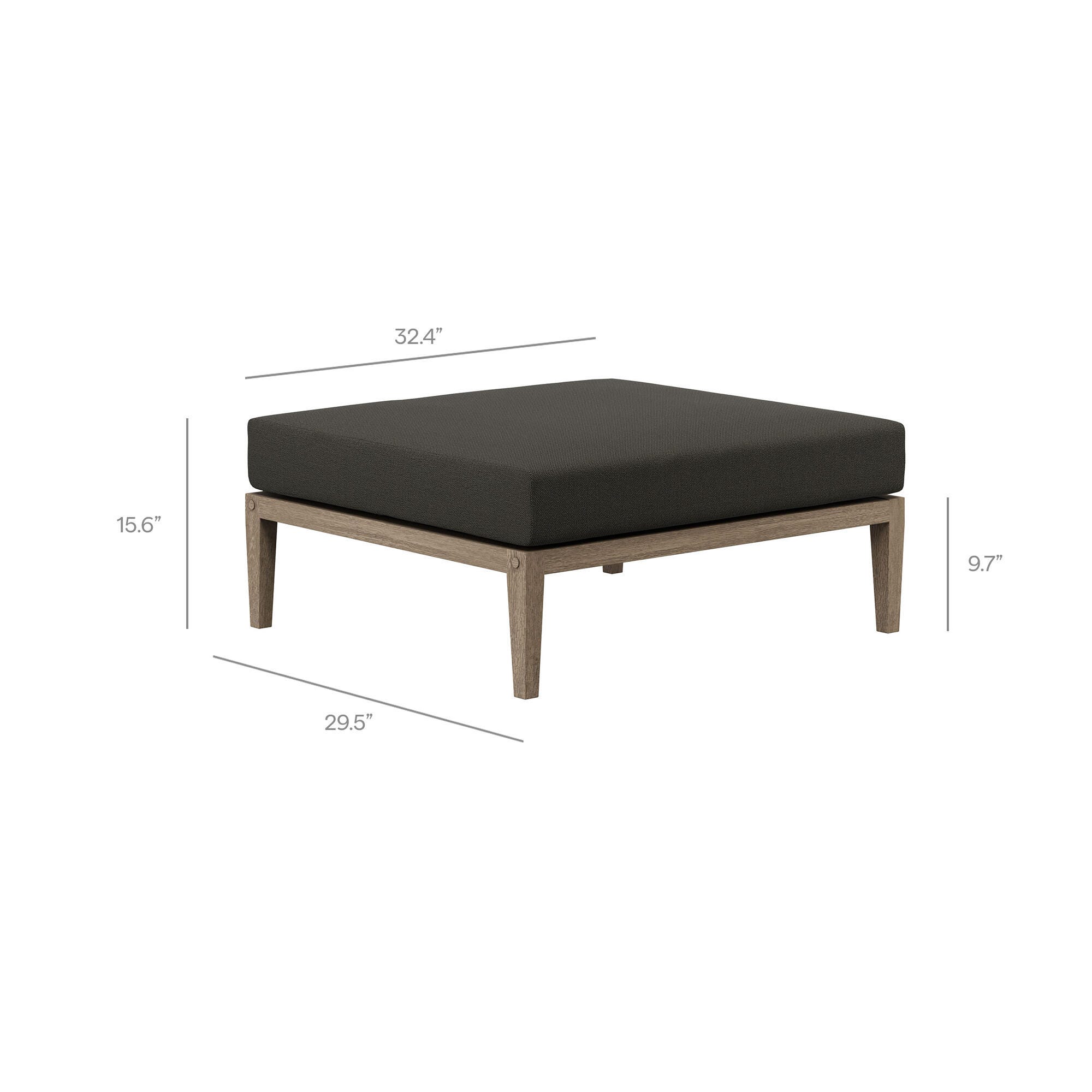 Modway Northlake Outdoor Loveseat and Ottoman Set, Flint Gray, large
