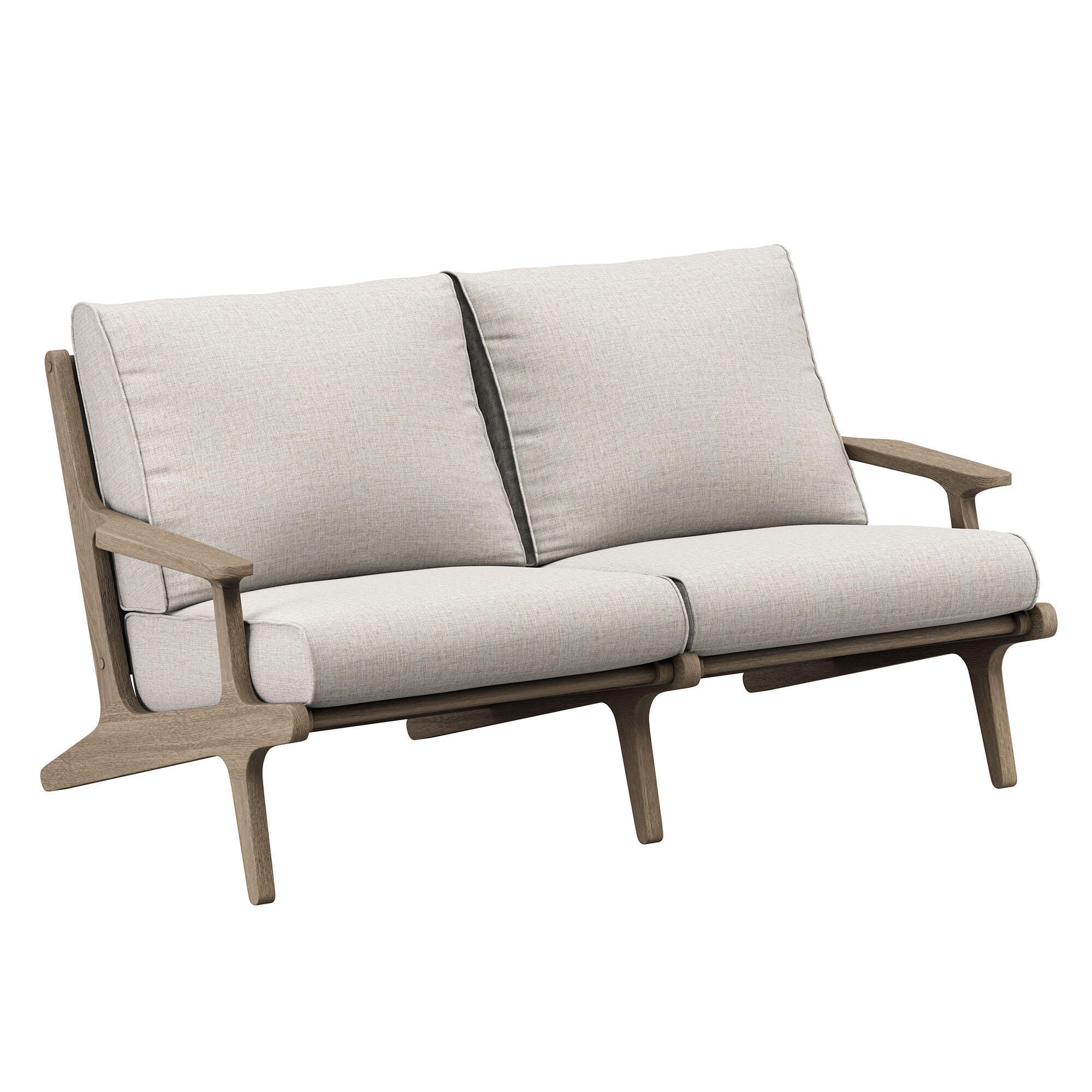 Modway Saratoga Outdoor Conversation Set with Side Table, Pebble, large