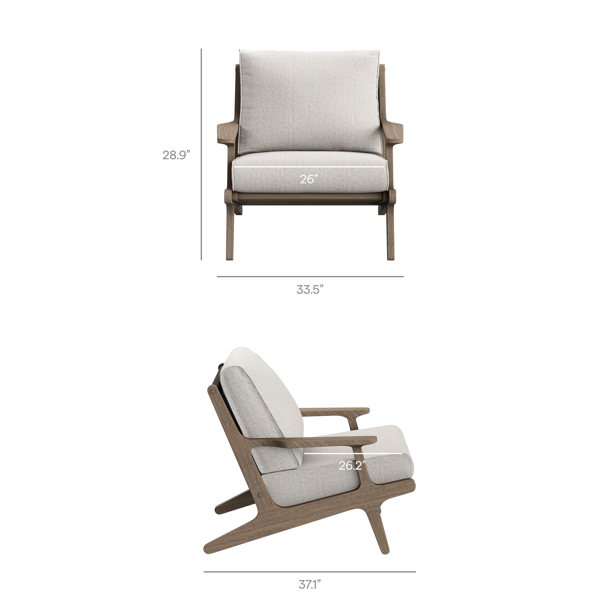Modway Saratoga Outdoor Chair with Ottoman Set, Pebble, large