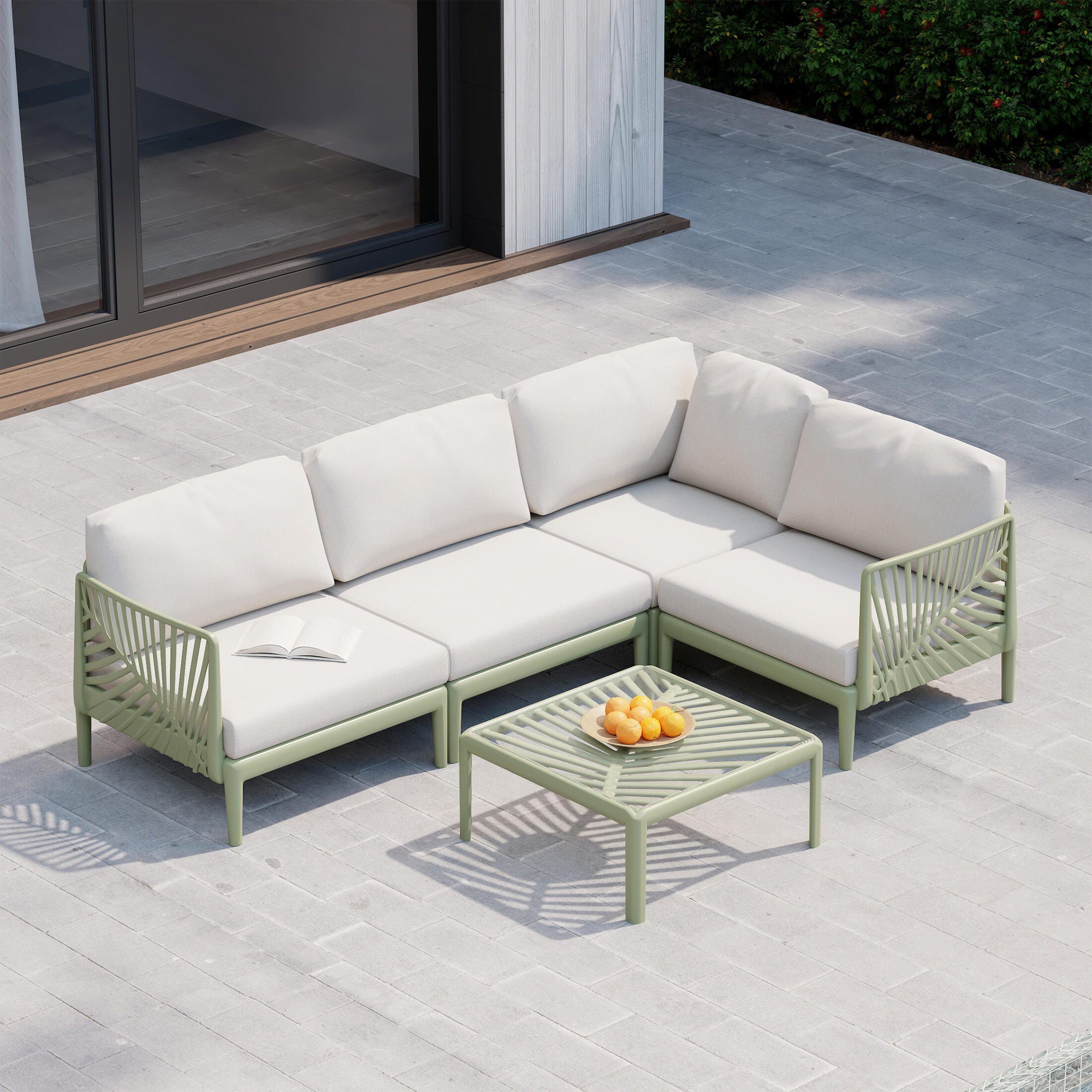 Westin Furniture Coastal Rose 4-Piece Outdoor Sectional, , rollover