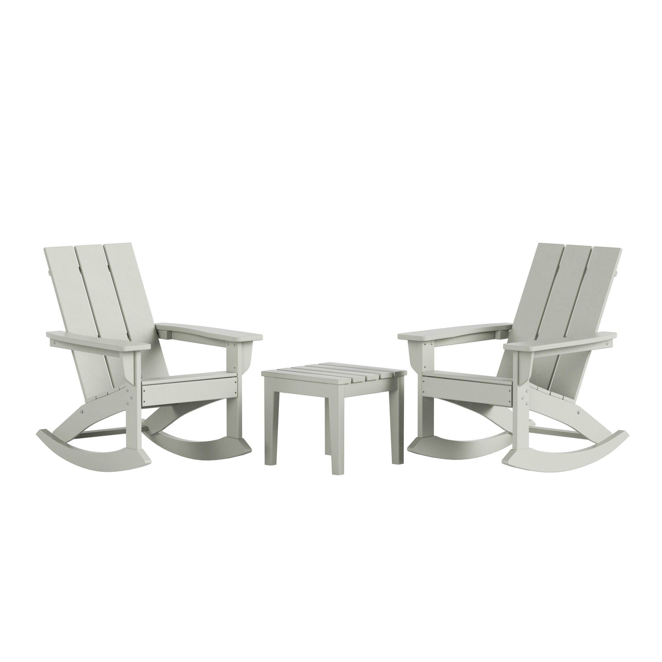 Westin Furniture Shoreside Outdoor Adirondack 2 Chairs with Side Table, Sand, large