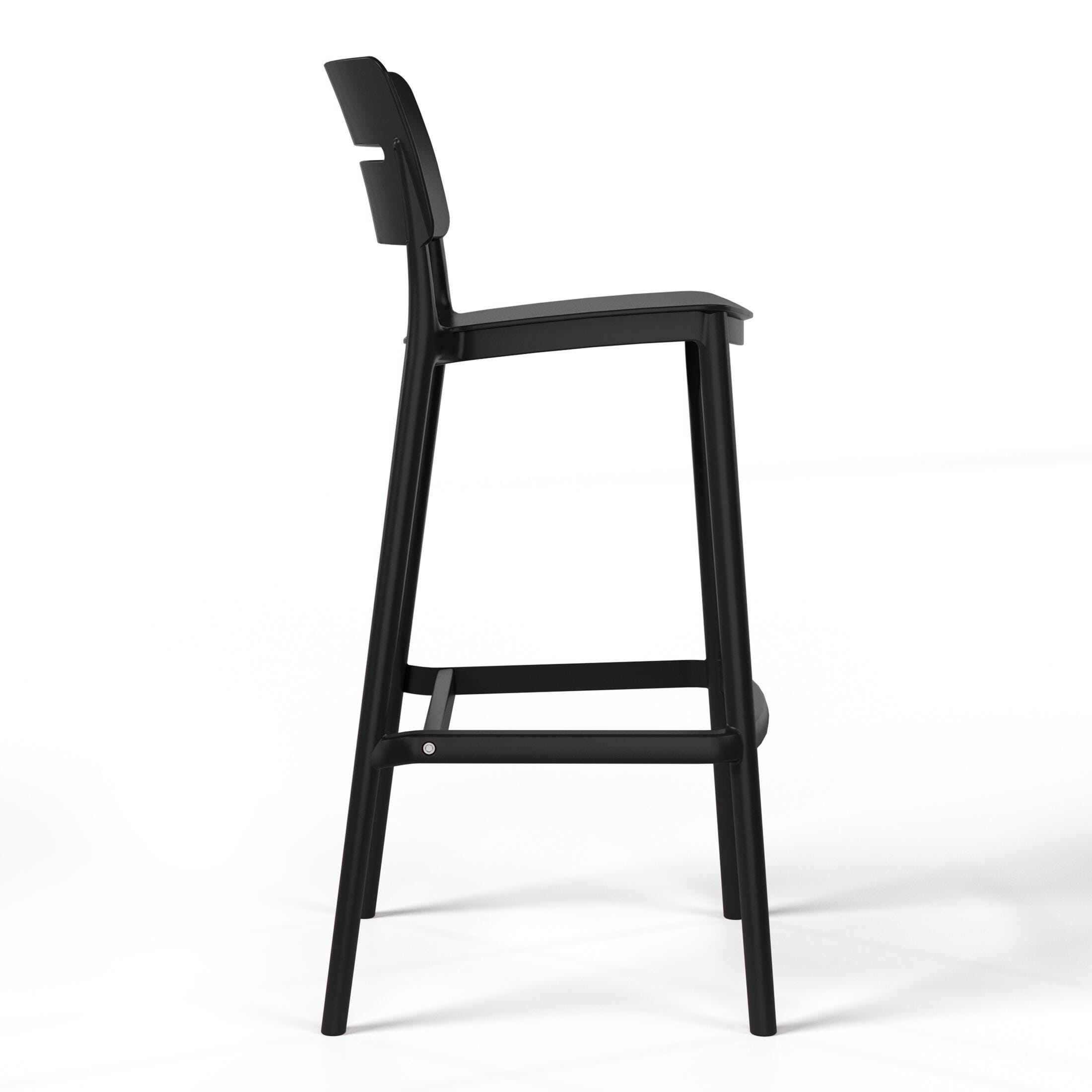 Westin Furniture Seraphine Outdoor Bar Table and 2 Barstools, Black, large