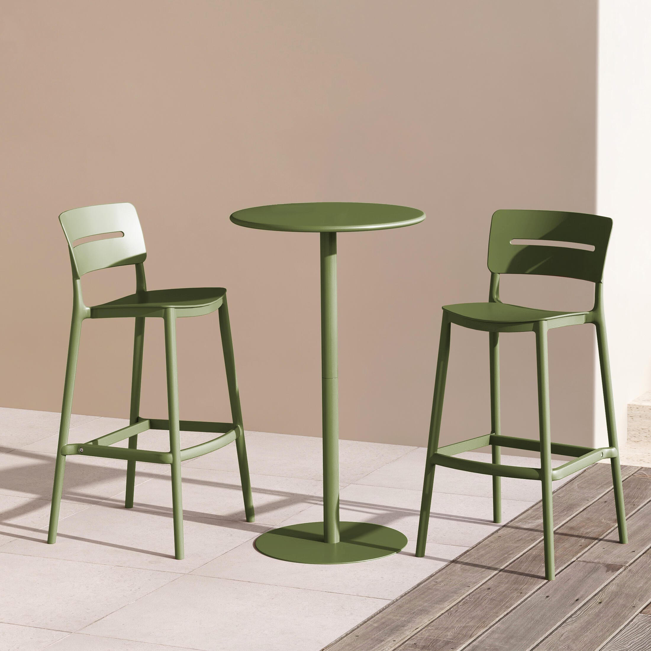 Westin Furniture Seraphine Outdoor Bar Table and 2 Barstools, Olive Green, rollover