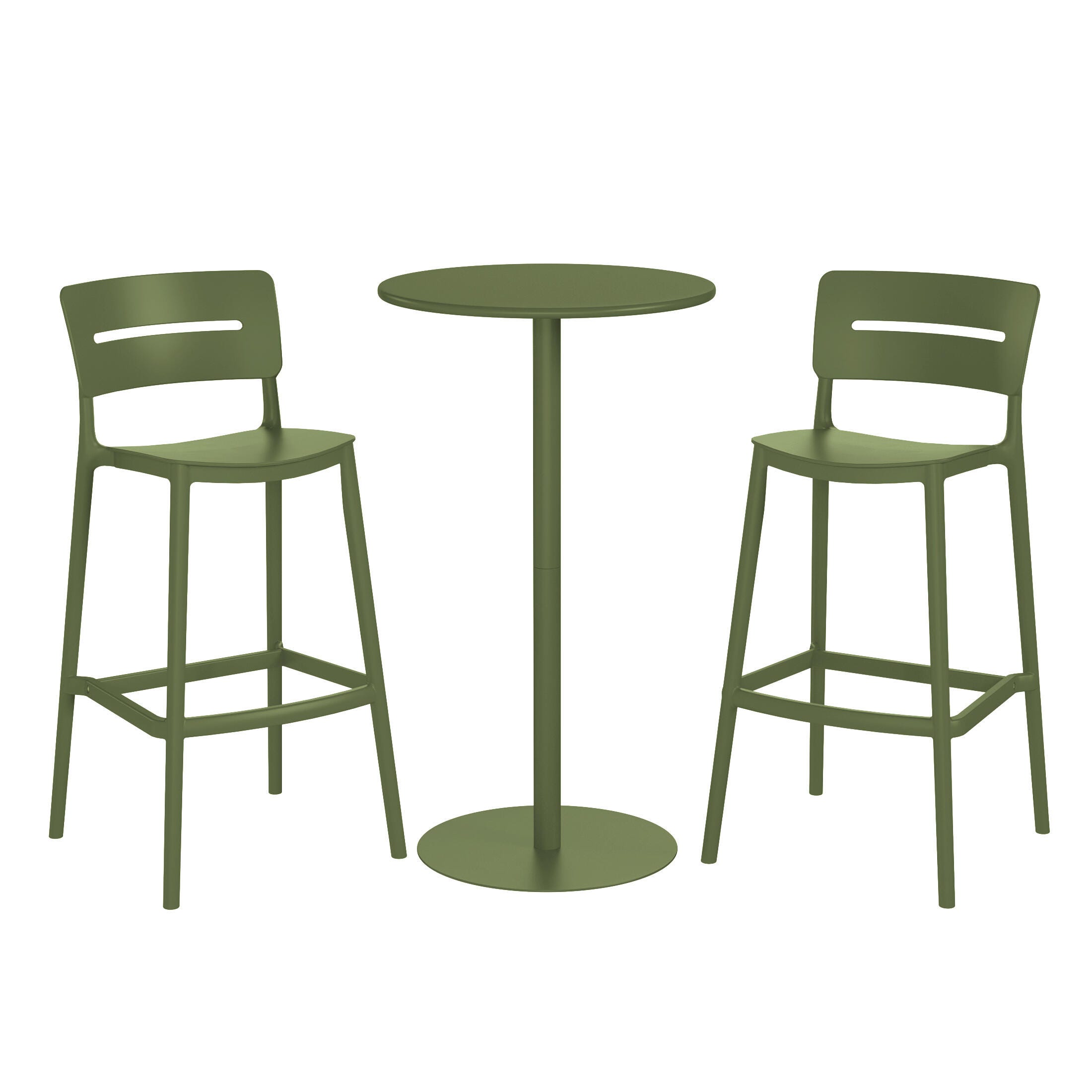 Westin Furniture Seraphine Outdoor Bar Table and 2 Barstools, Olive Green, large