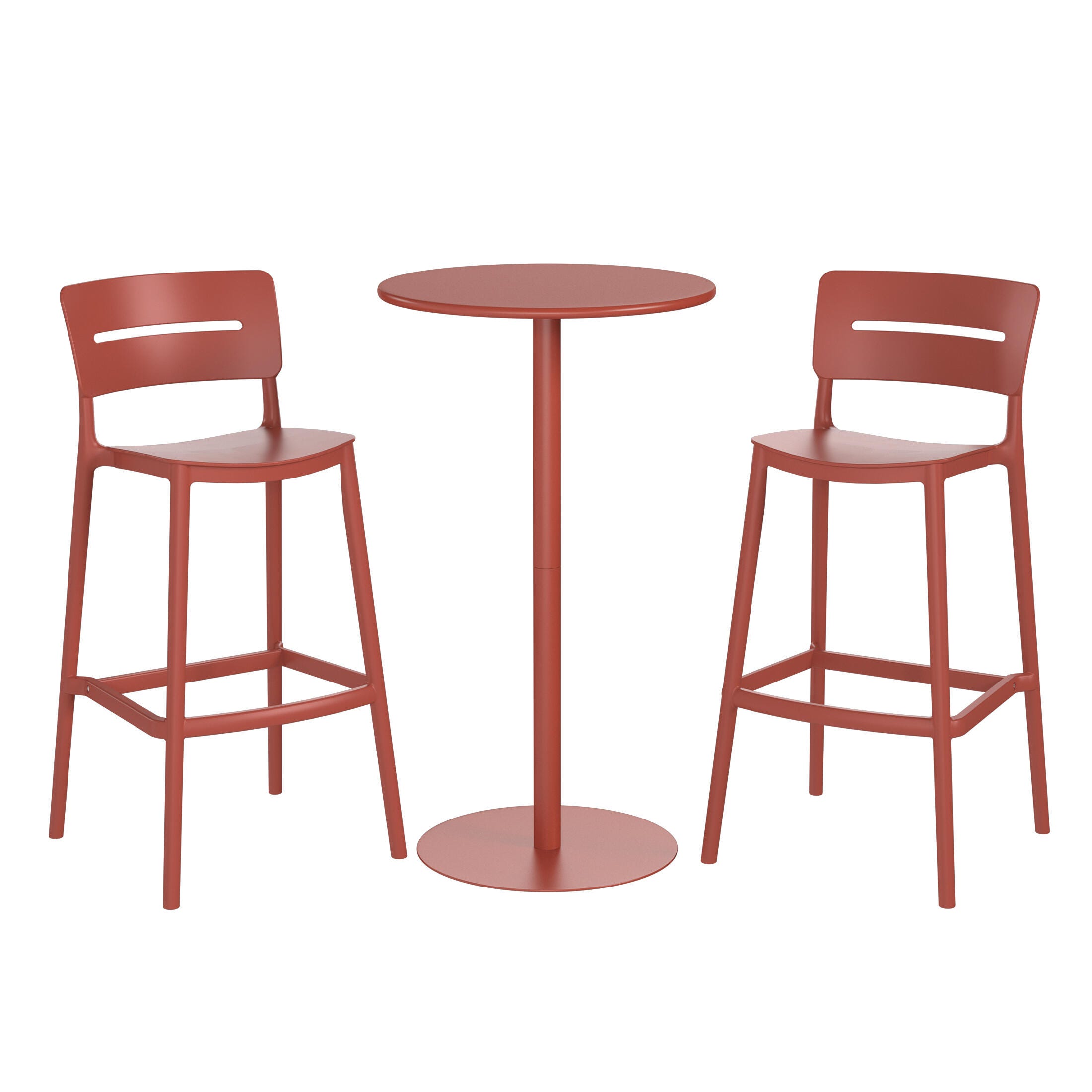 Westin Furniture Seraphine Outdoor Bar Table and 2 Barstools, Red, large