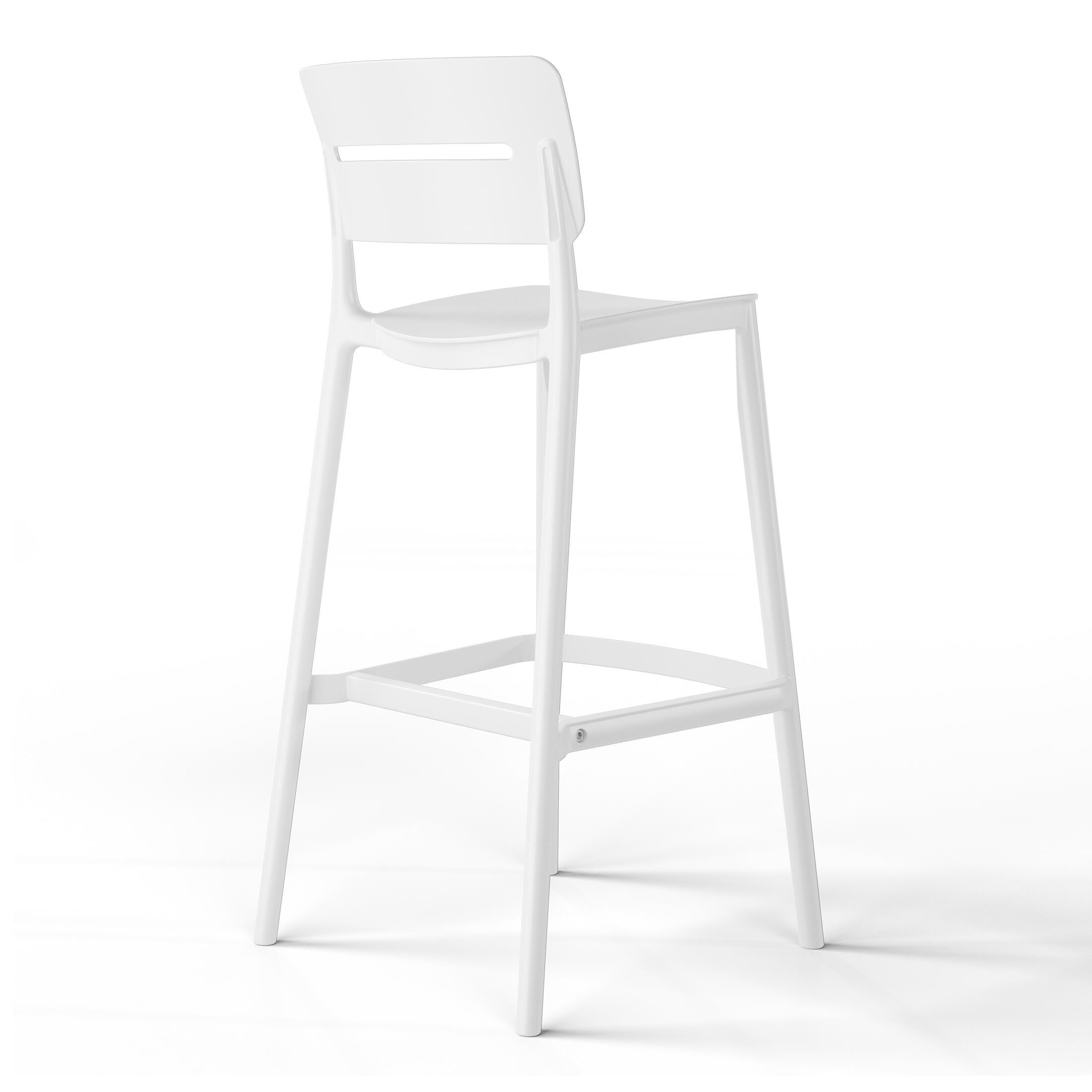 Westin Furniture Seraphine Outdoor Bar Table and 2 Barstools, White, large