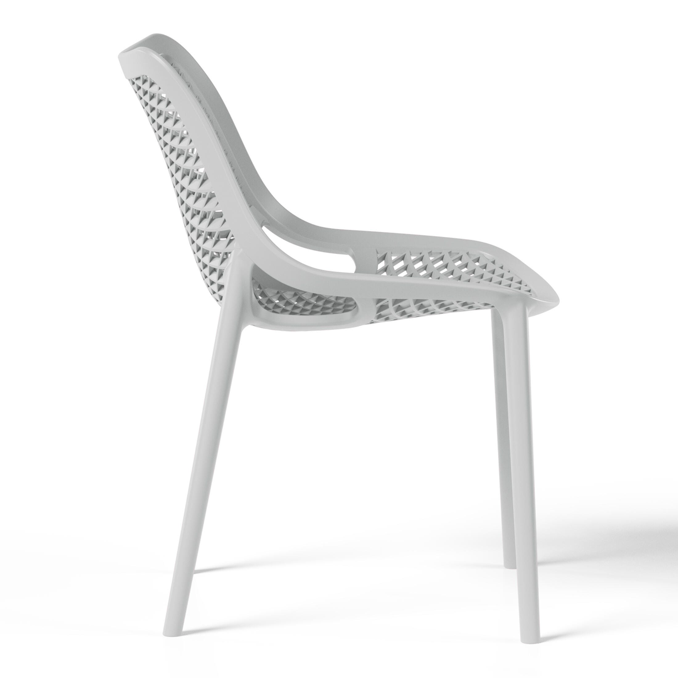 Westin Furniture Rhode Outdoor Dining Table and 2 Chairs, Gray, large