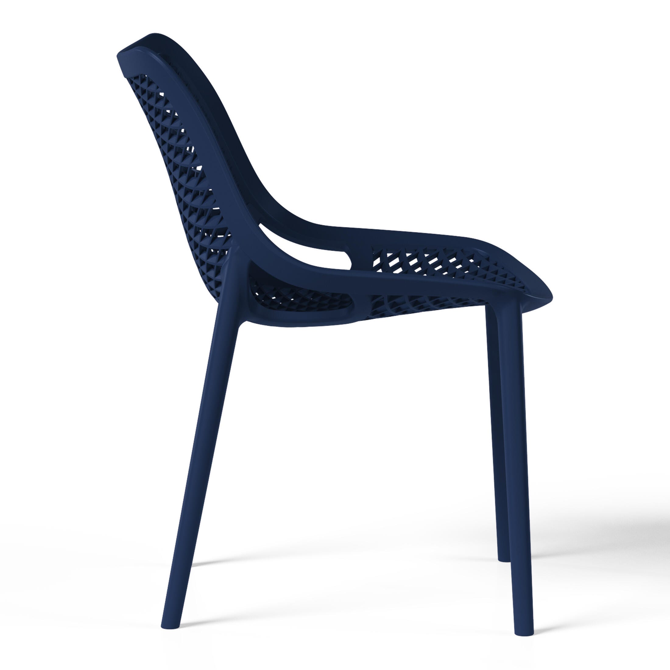 Westin Furniture Rhode Outdoor Dining Table and 2 Chairs, Navy Blue, large