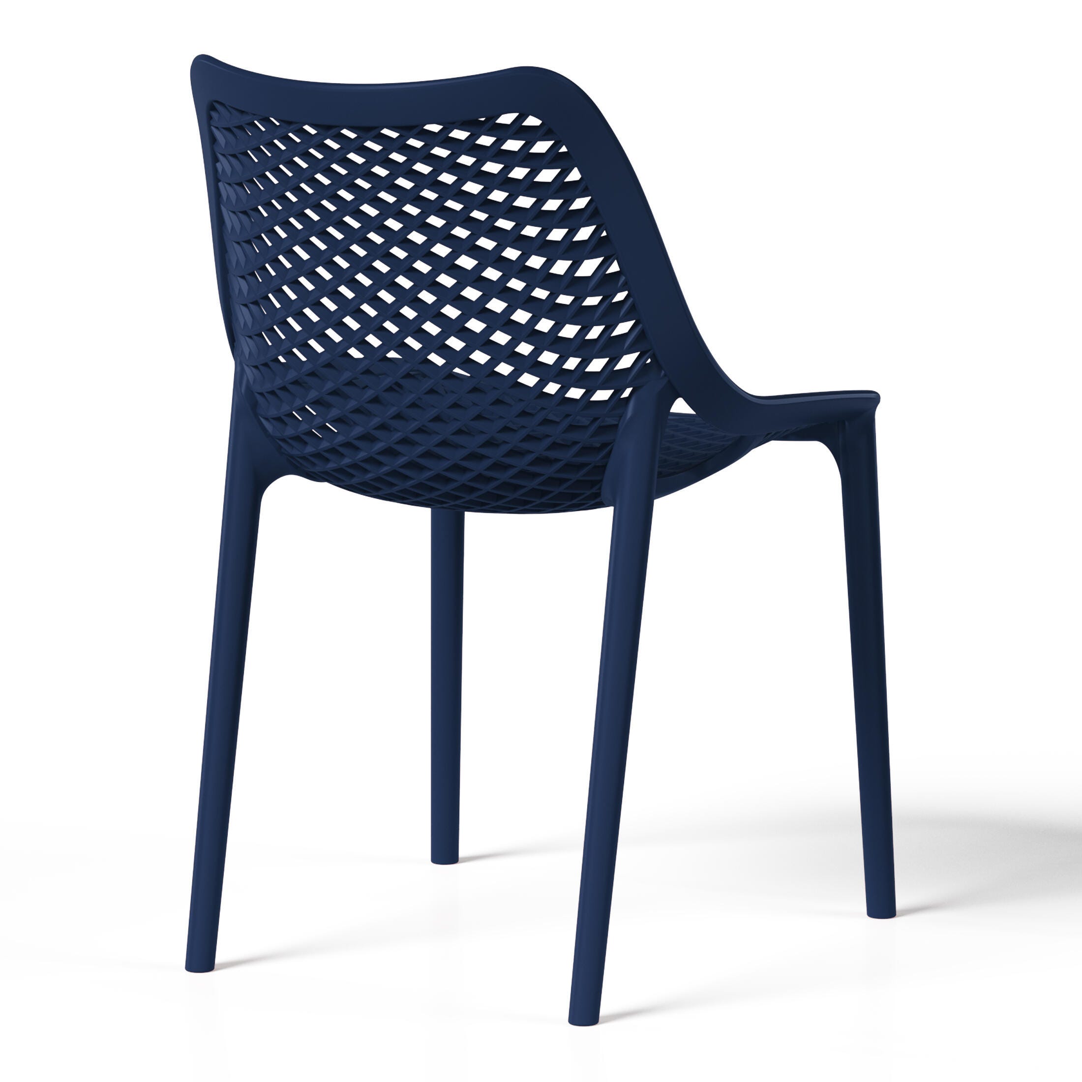 Westin Furniture Rhode Outdoor Dining Table and 2 Chairs, Navy Blue, large