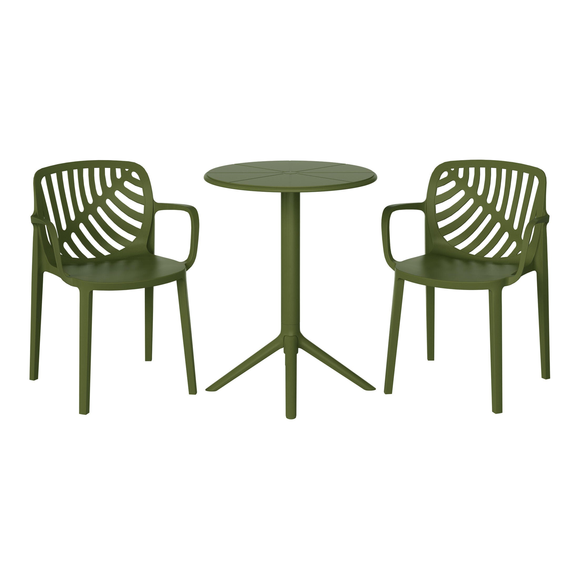 Westin Furniture Haven Outdoor Dining Table and 2 Chairs, Olive Green, large
