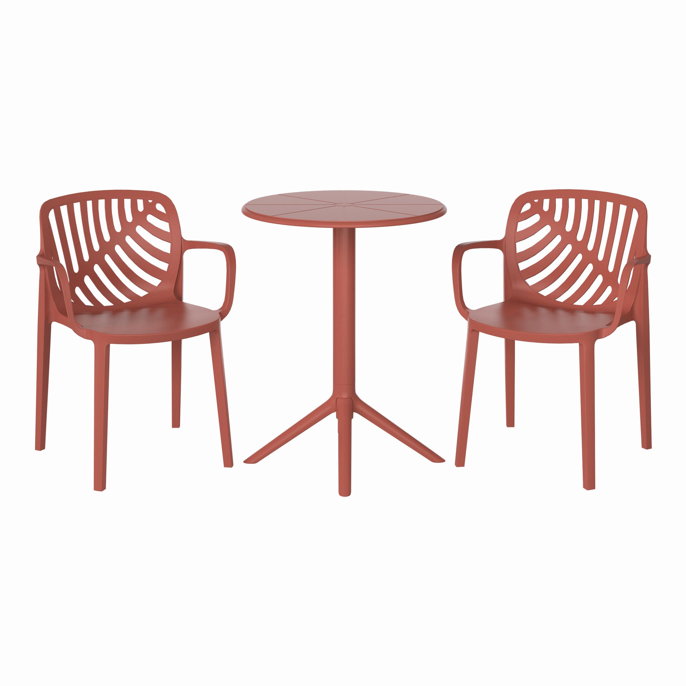 Westin Furniture Haven Outdoor Dining Table and 2 Chairs, Red, large