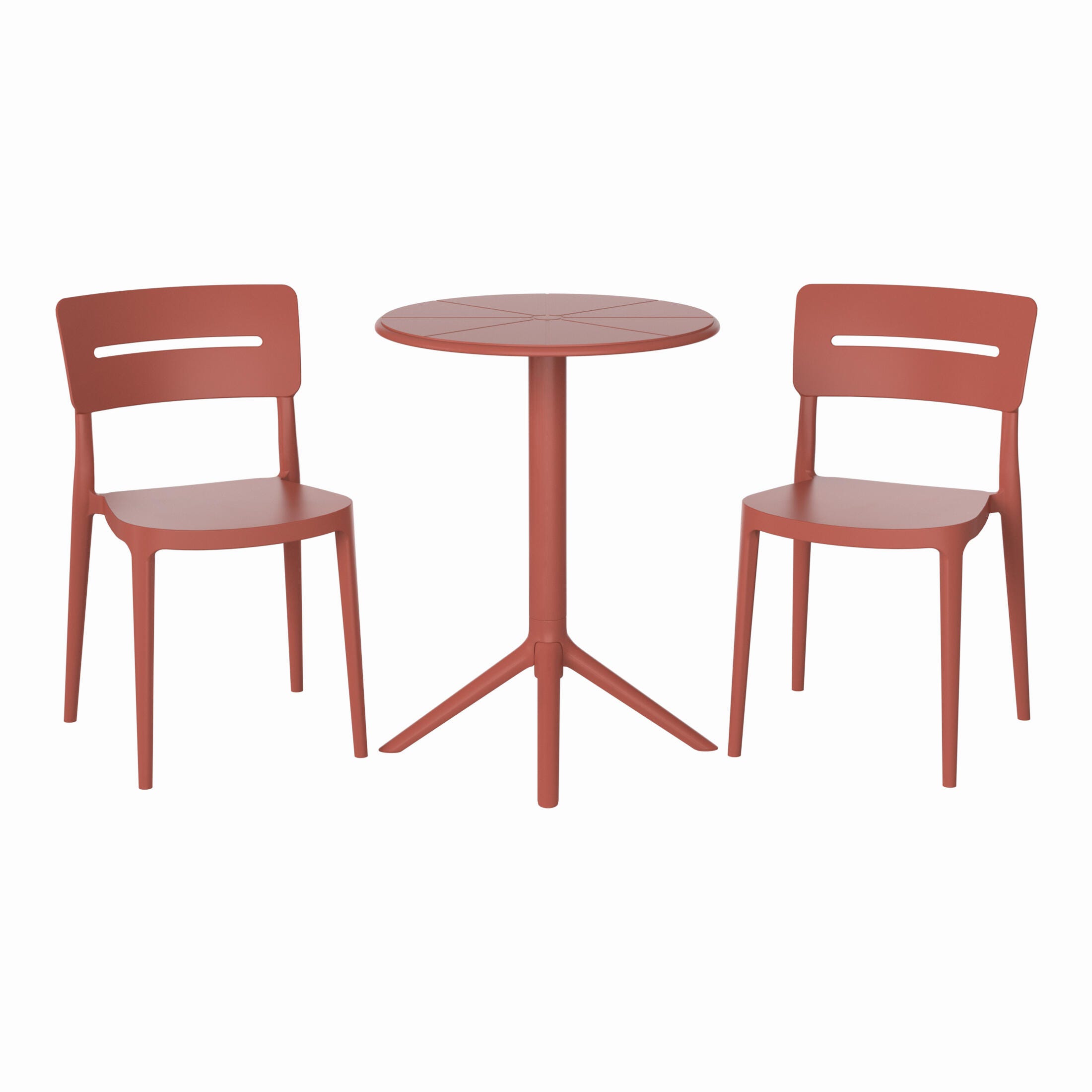 Westin Furniture Meadow Solid Outdoor Dining Table and 2 Chairs, Red, large
