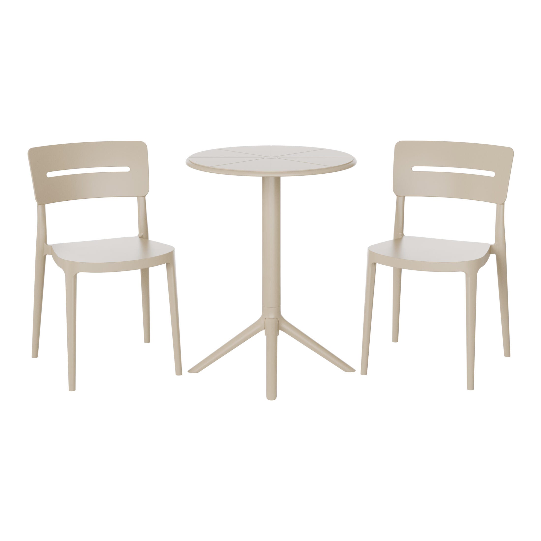 Westin Furniture Meadow Solid Outdoor Dining Table and 2 Chairs, Sand, large