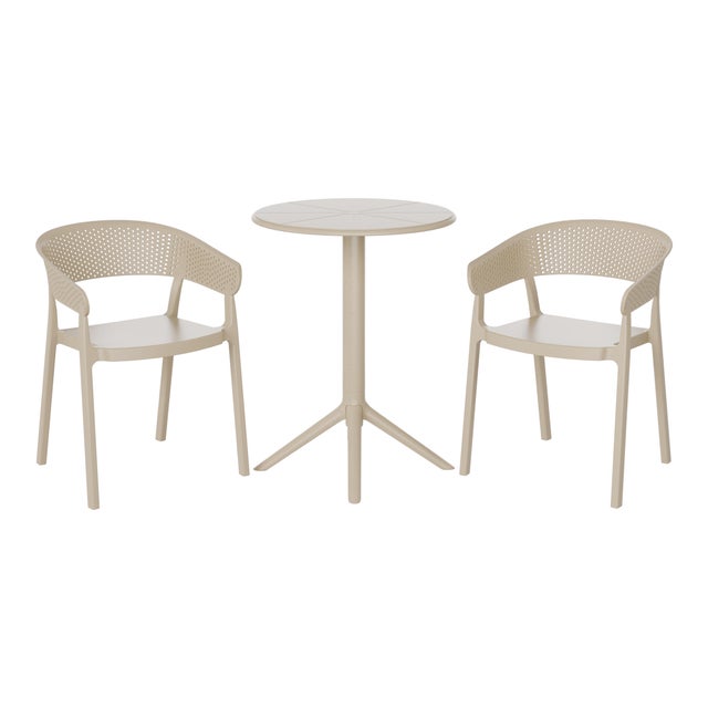 Westin Furniture Cove Outdoor Dining Table and 2 Chairs, Sand