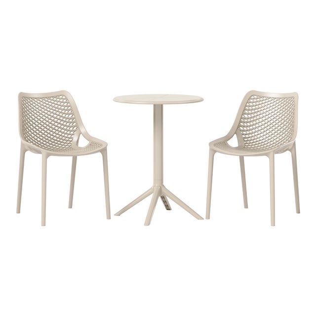 Westin Furniture Rhode Outdoor Dining Table and 2 Chairs, Sand