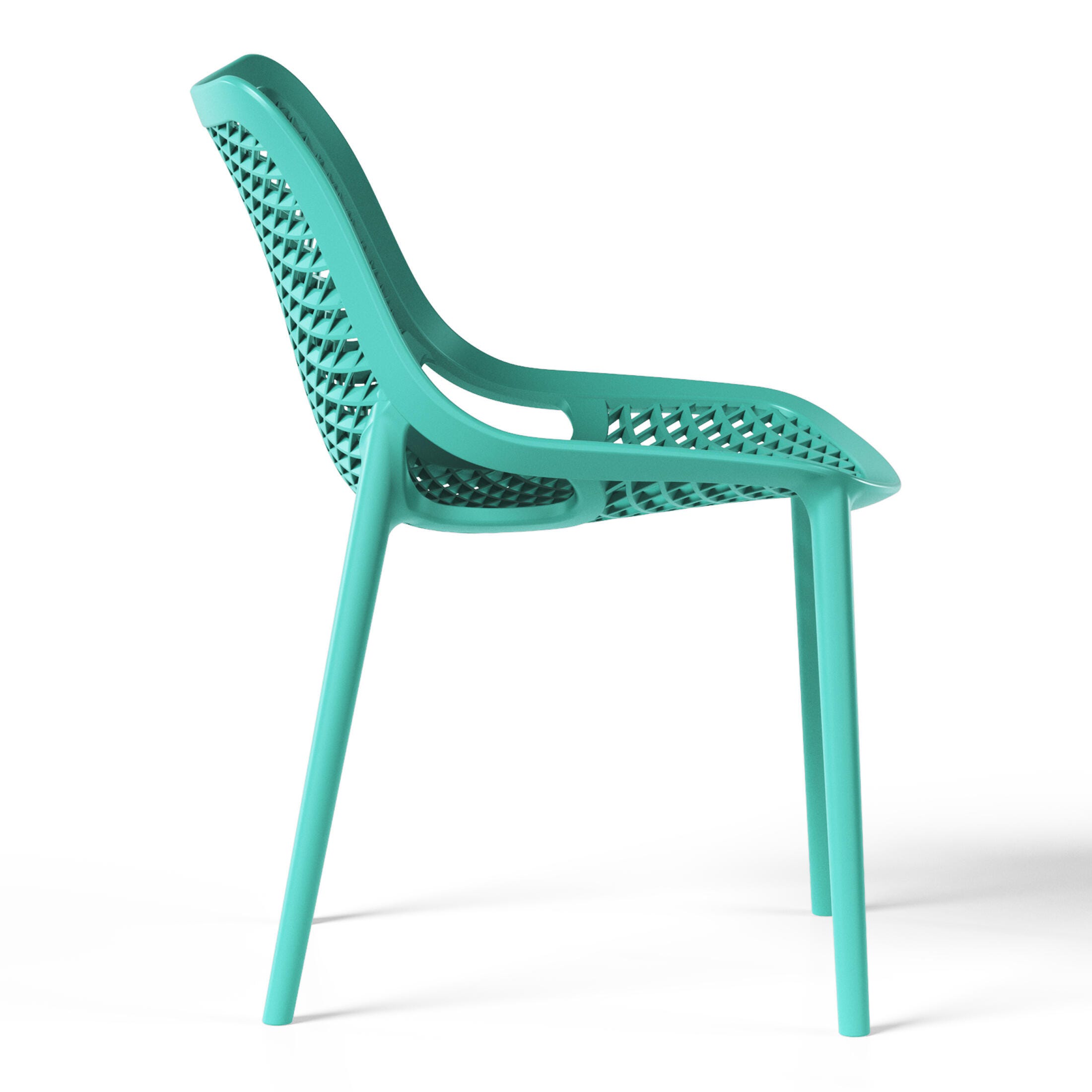Westin Furniture Rhode Outdoor Dining Table and 2 Chairs, Turquoise, large