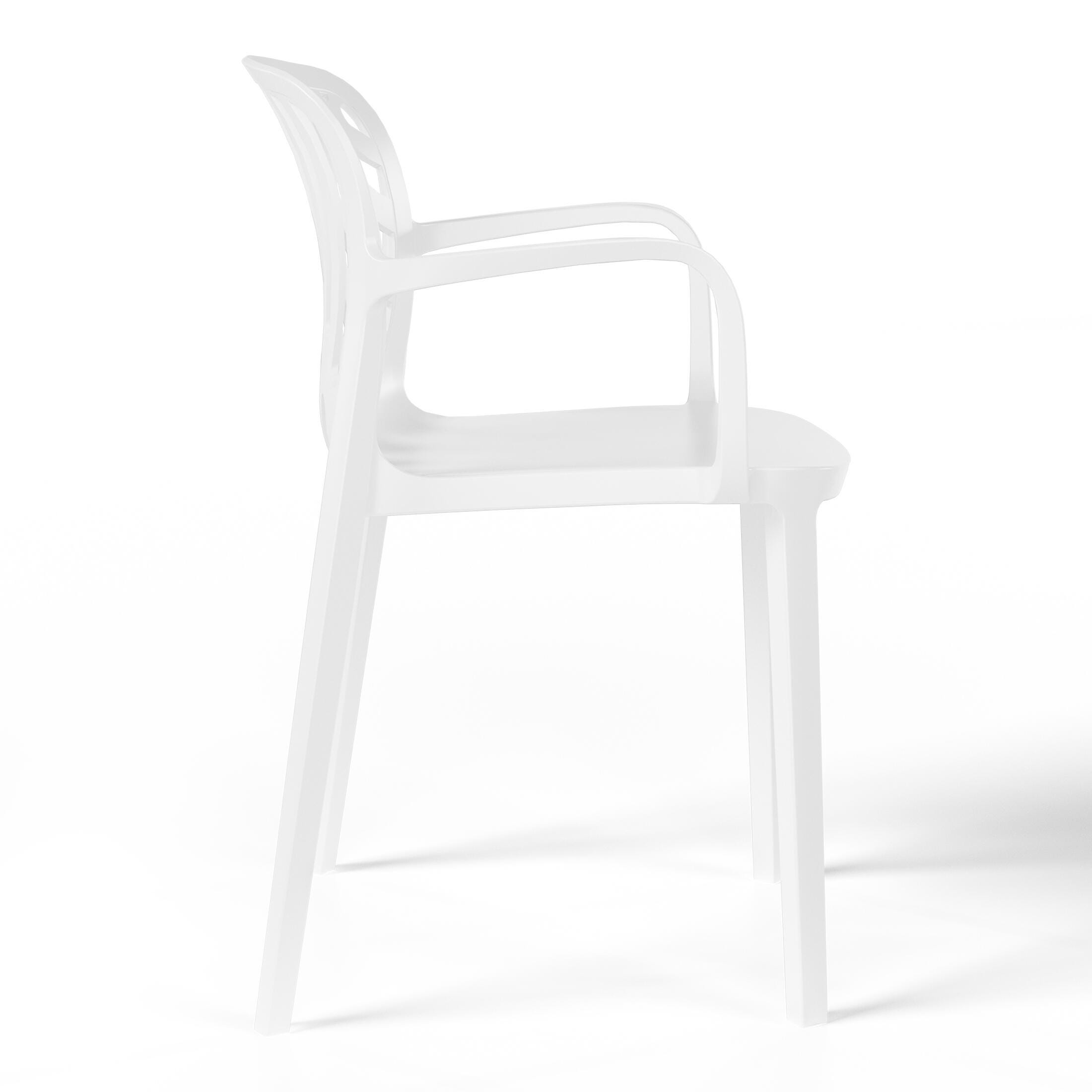 Westin Furniture Haven Outdoor Dining Table and 2 Chairs, White, large