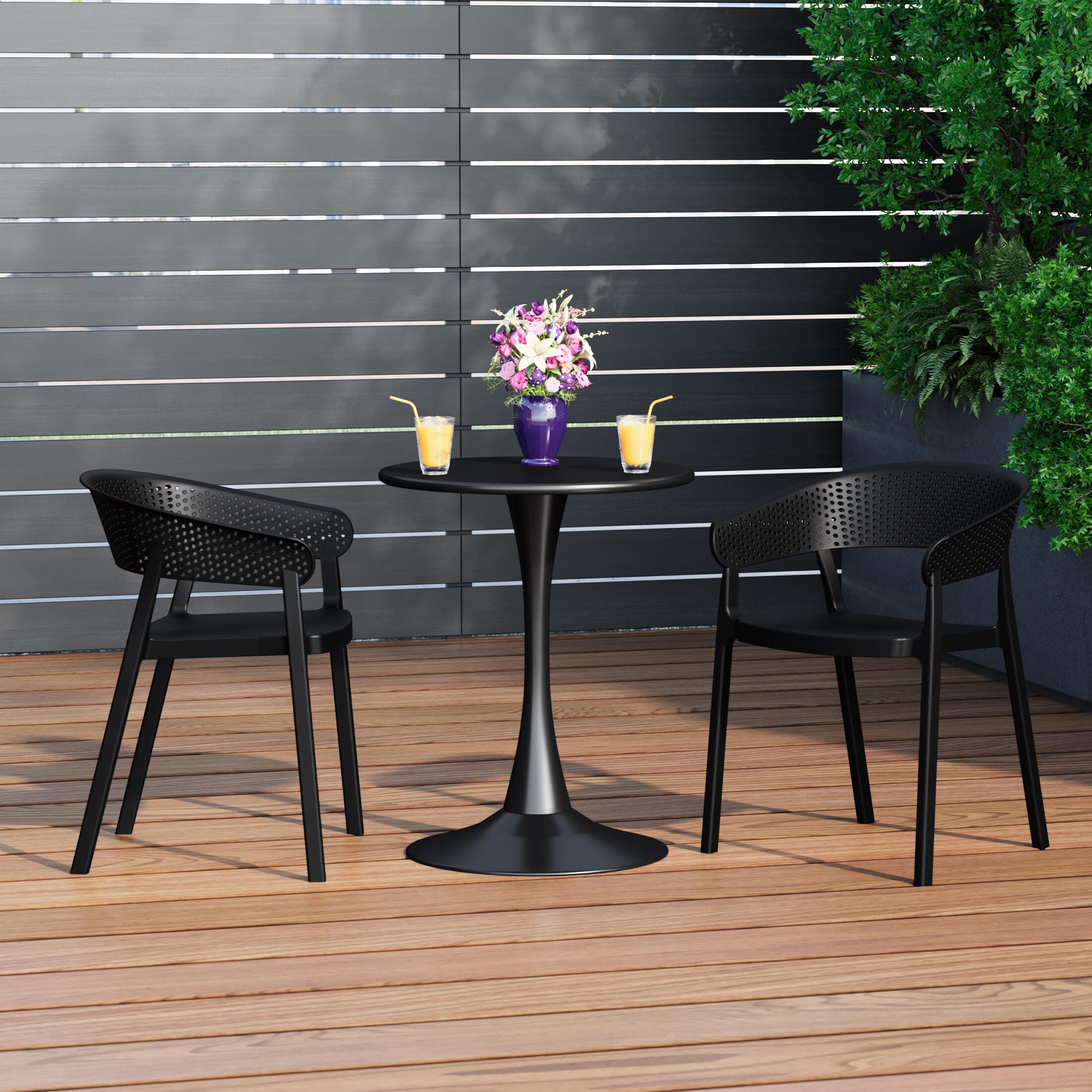 Westin Furniture Cove Solid Outdoor Dining Table and 2 Chairs