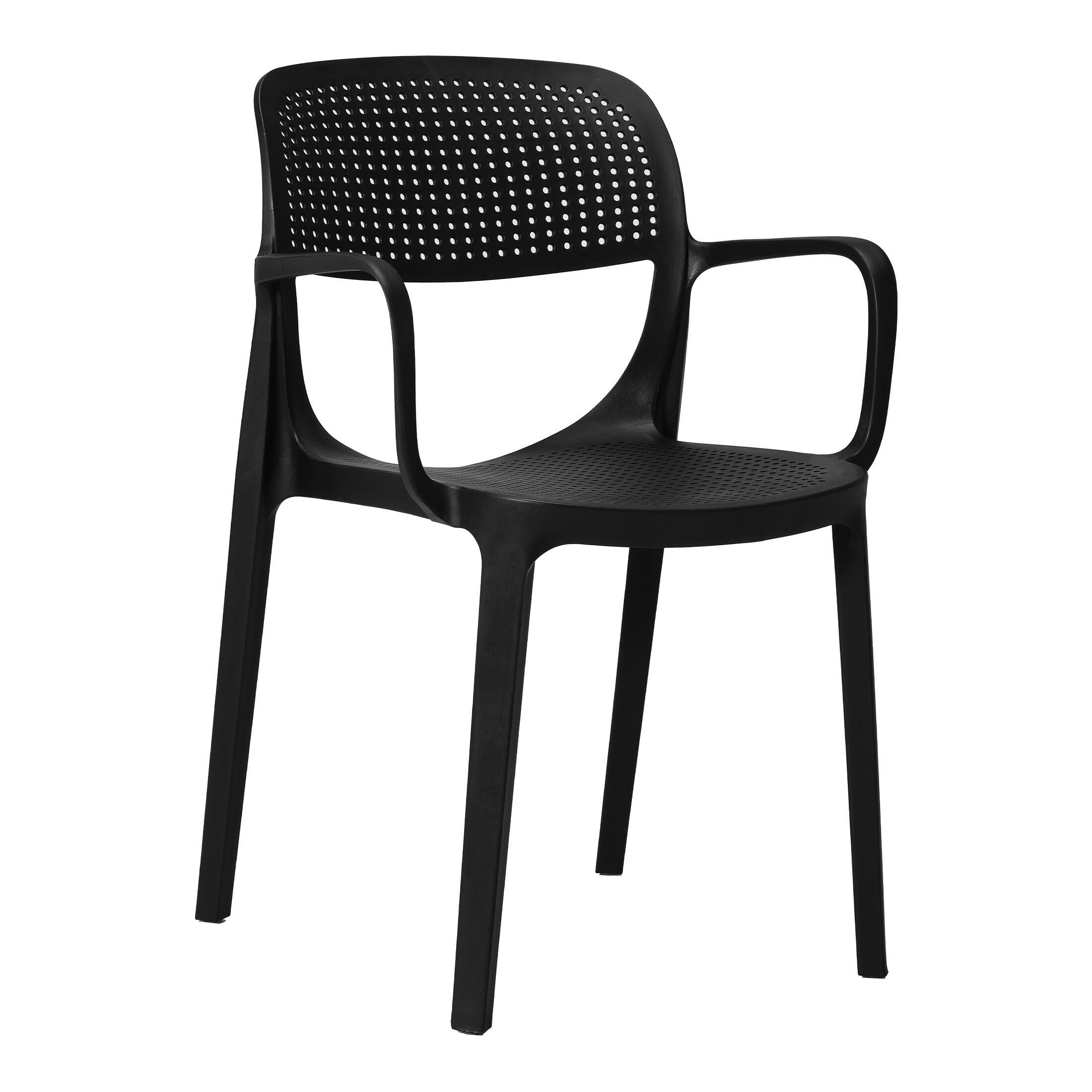 Westin Furniture Azure Outdoor Dining Table and 2 Chairs, Black, large