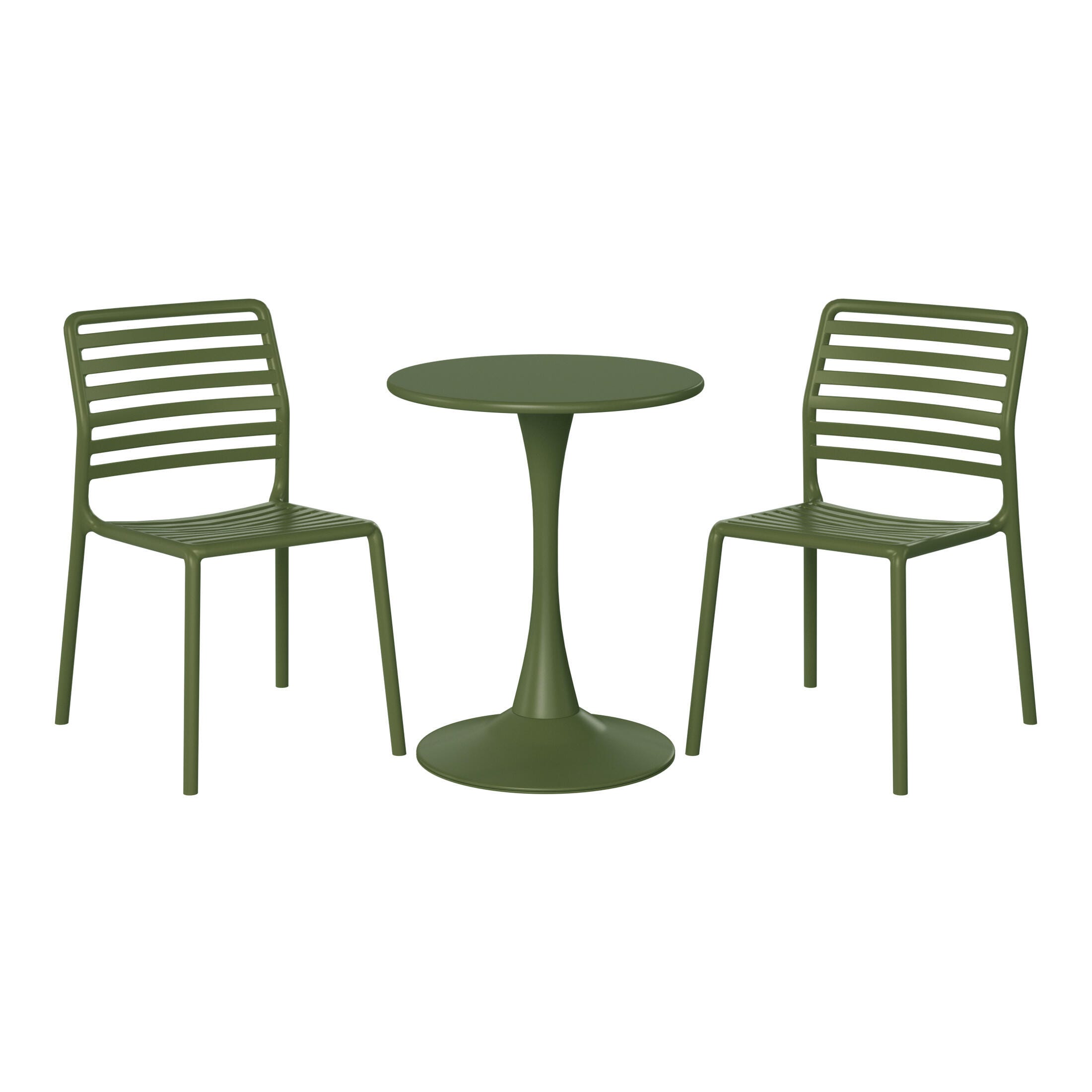 Westin Furniture Juniper Outdoor Dining Table and 2 Chairs, Olive Green, large