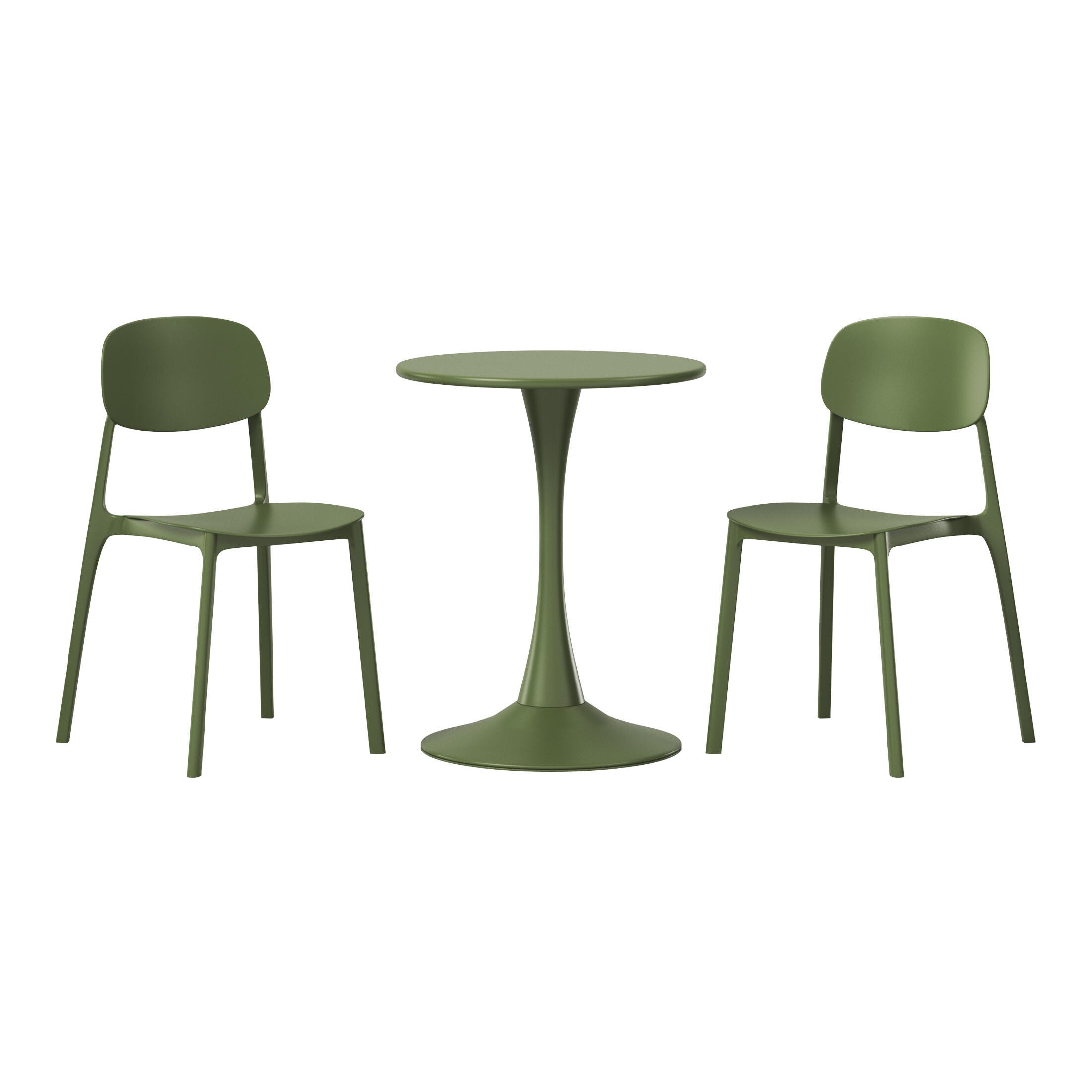 Westin Furniture Sterling Outdoor Dining Table and 2 Chairs, Olive Green, large