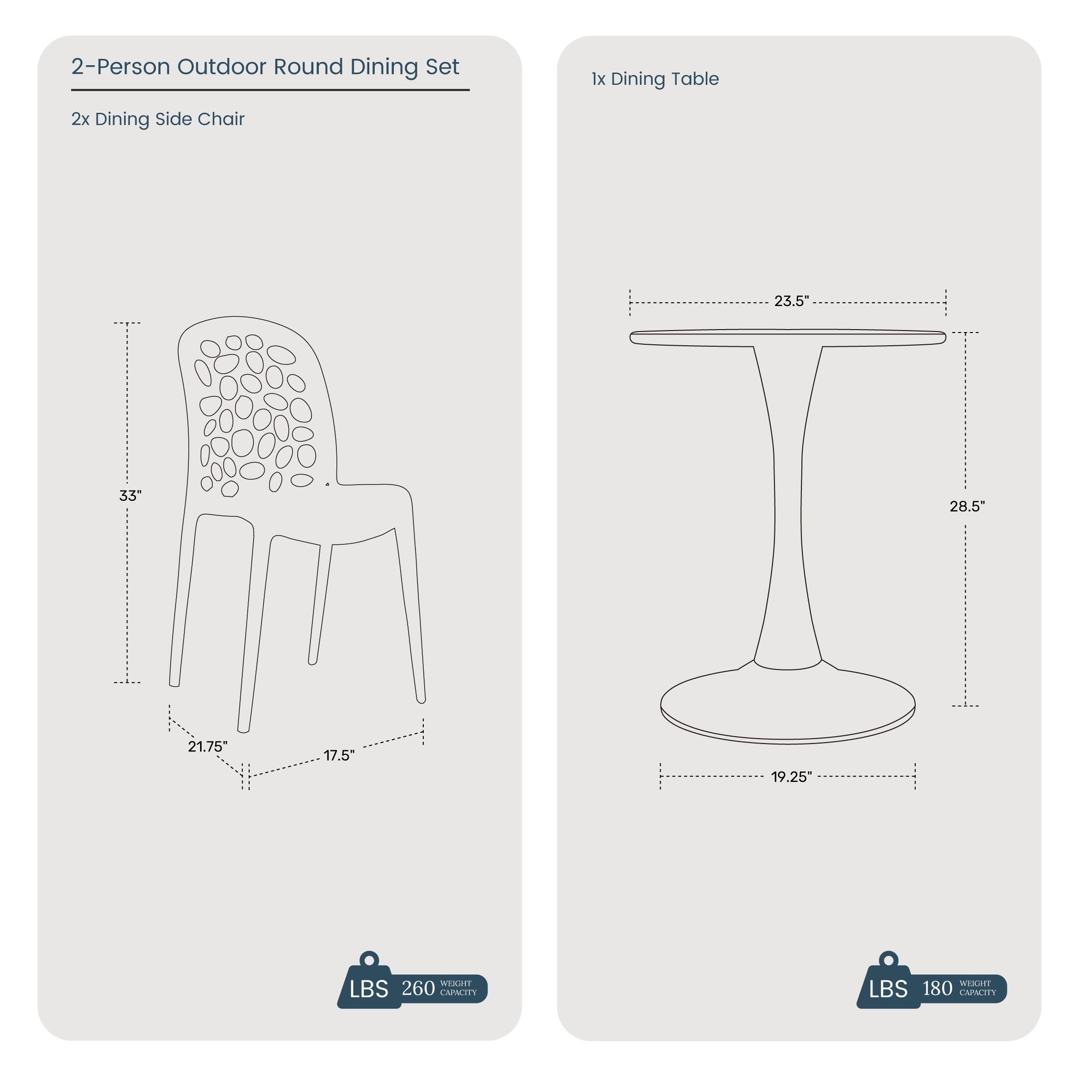 Westin Furniture Vivienne Outdoor Dining Table and 2 Chairs, Red, large