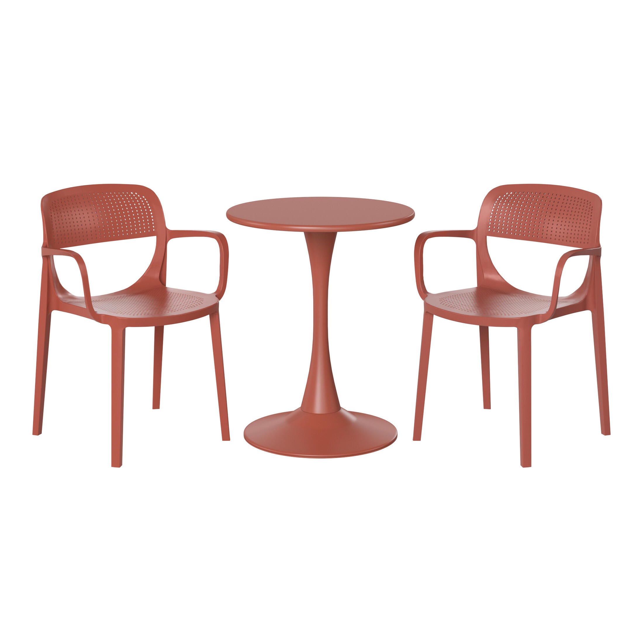 Westin Furniture Azure Outdoor Dining Table and 2 Chairs, Red, large