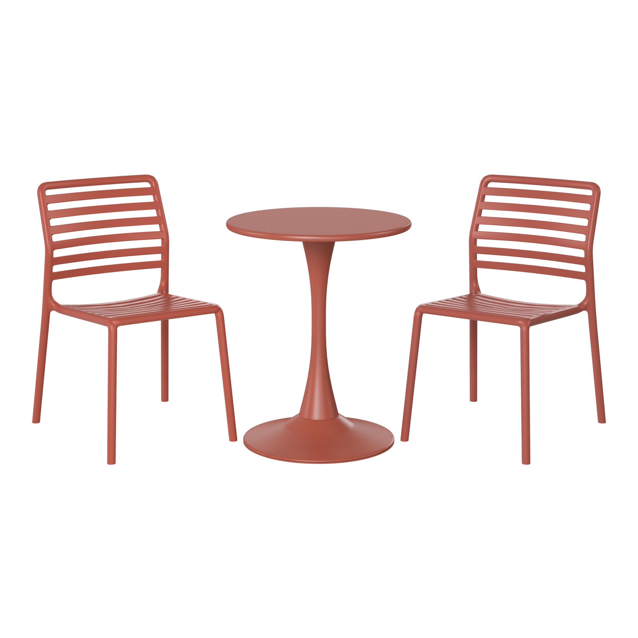 Westin Furniture Juniper Outdoor Dining Table and 2 Chairs, Red, large
