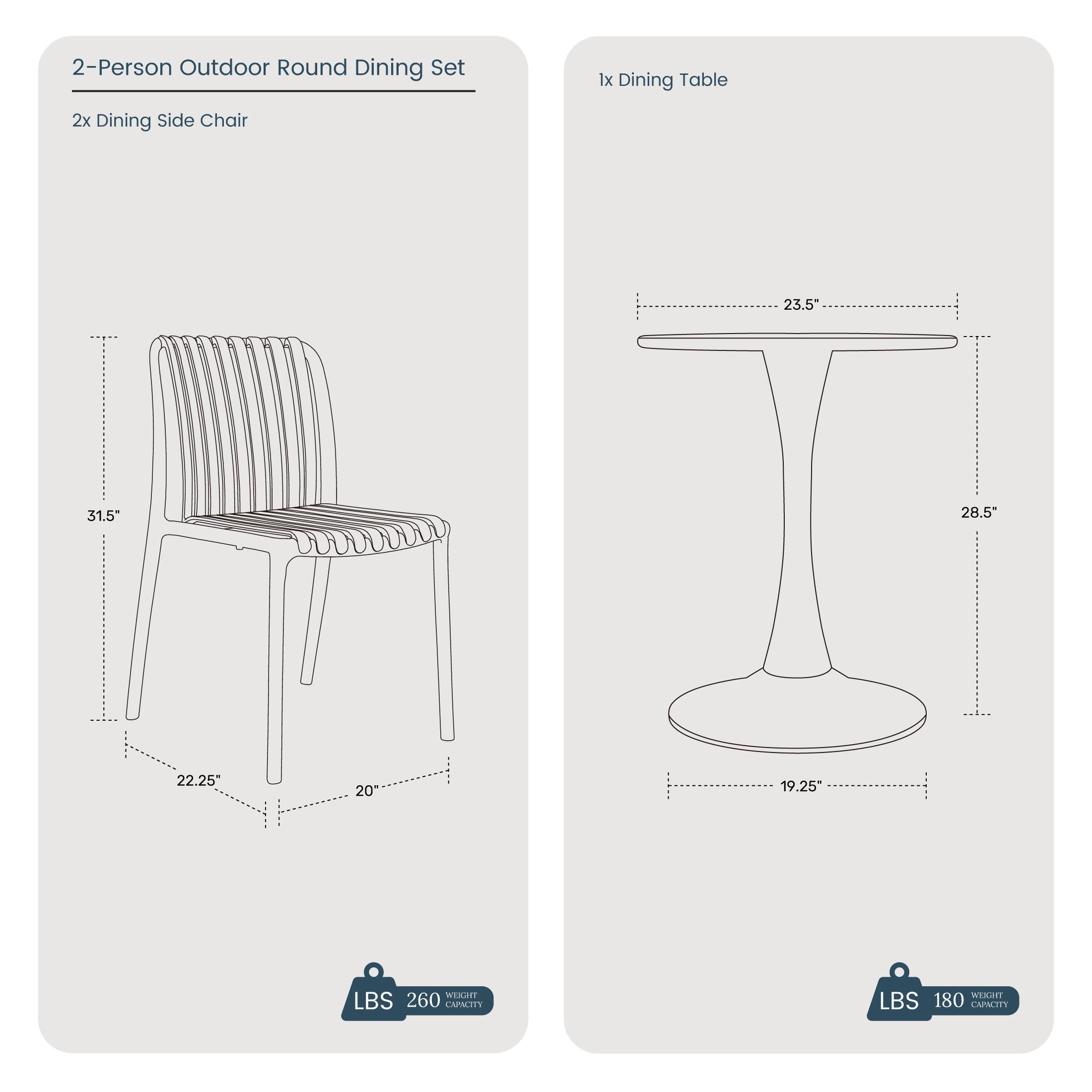 Westin Furniture Harlow Outdoor Dining Table and 2 Chairs, Red, large