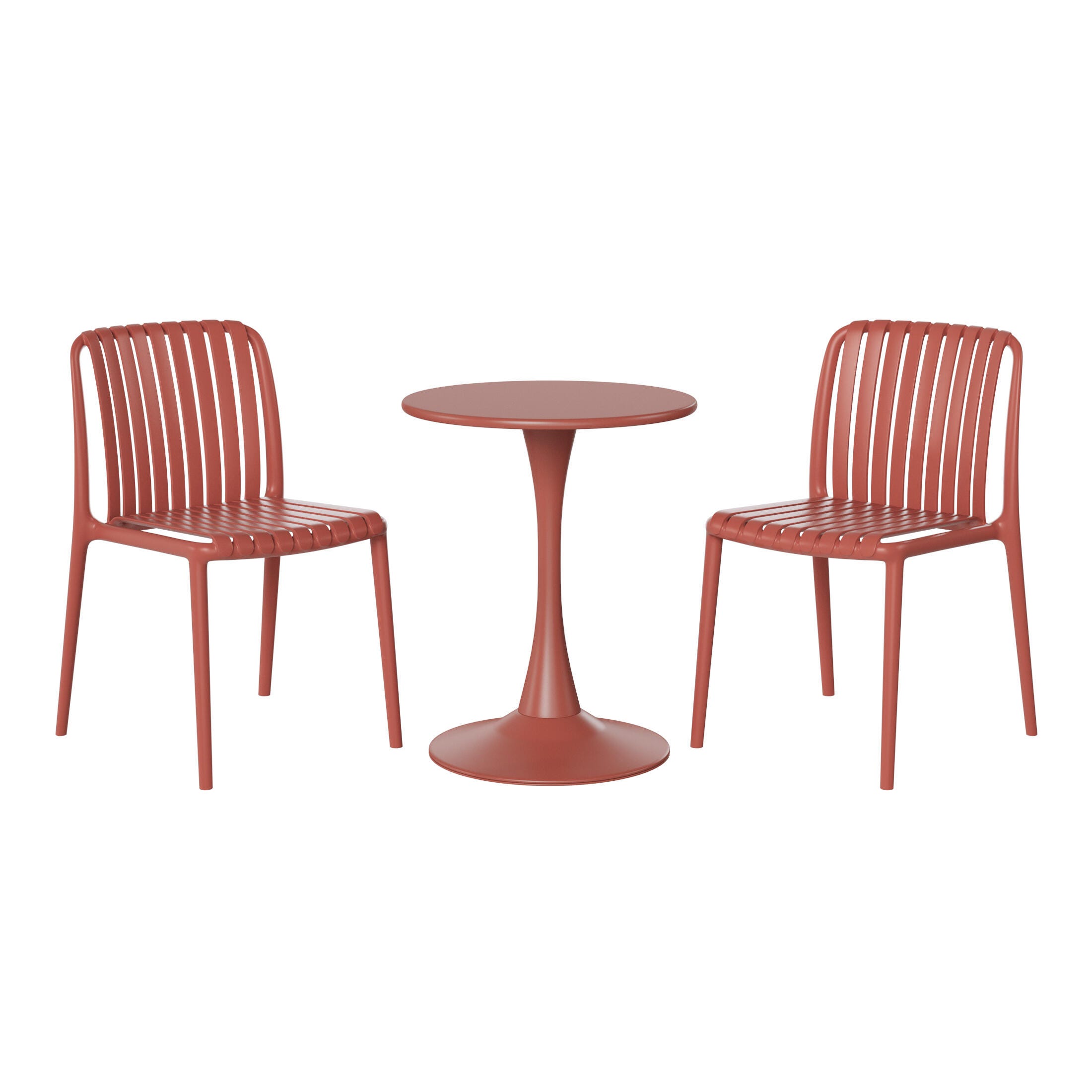 Westin Furniture Harlow Outdoor Dining Table and 2 Chairs, Red, large