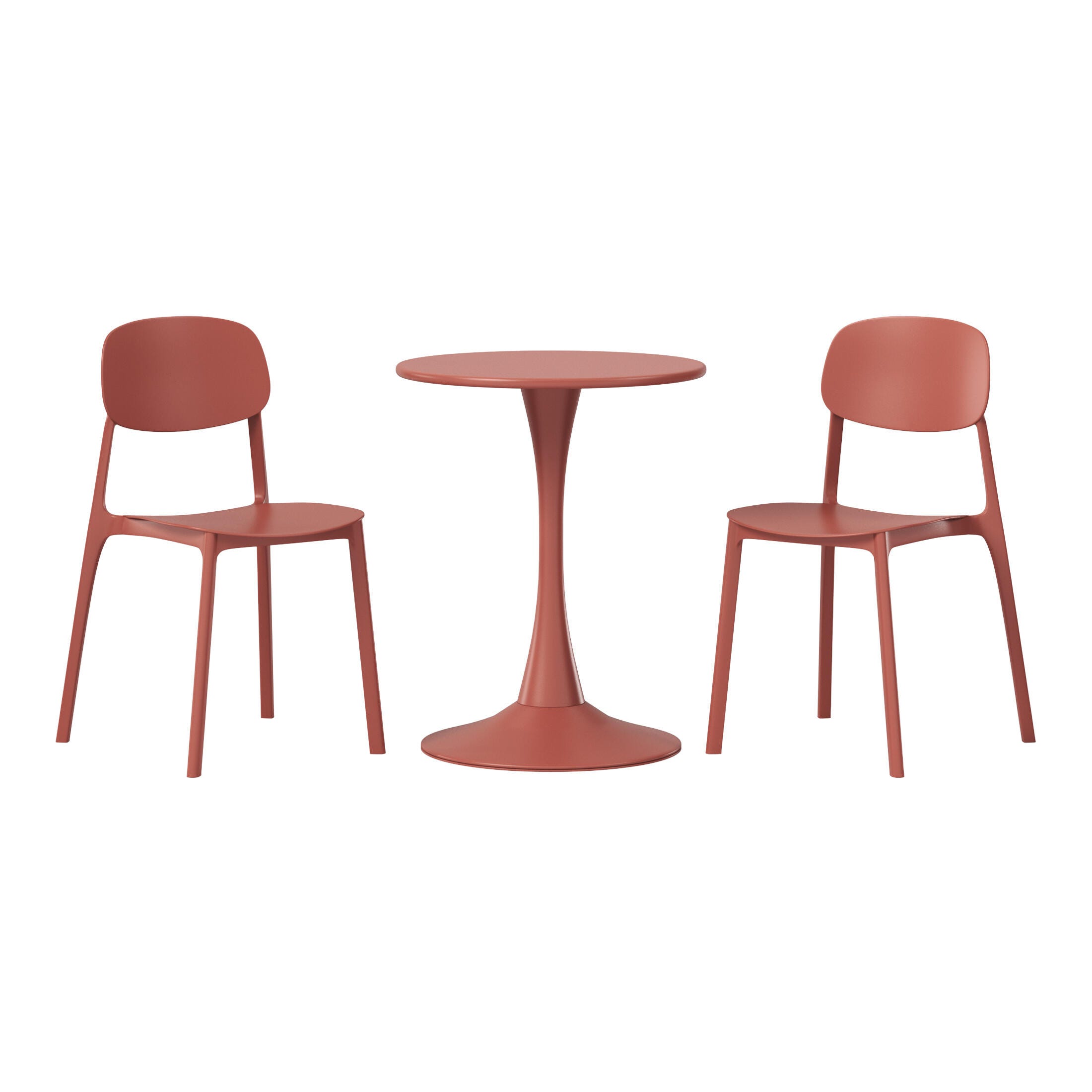 Westin Furniture Sterling Outdoor Dining Table and 2 Chairs, Red, large