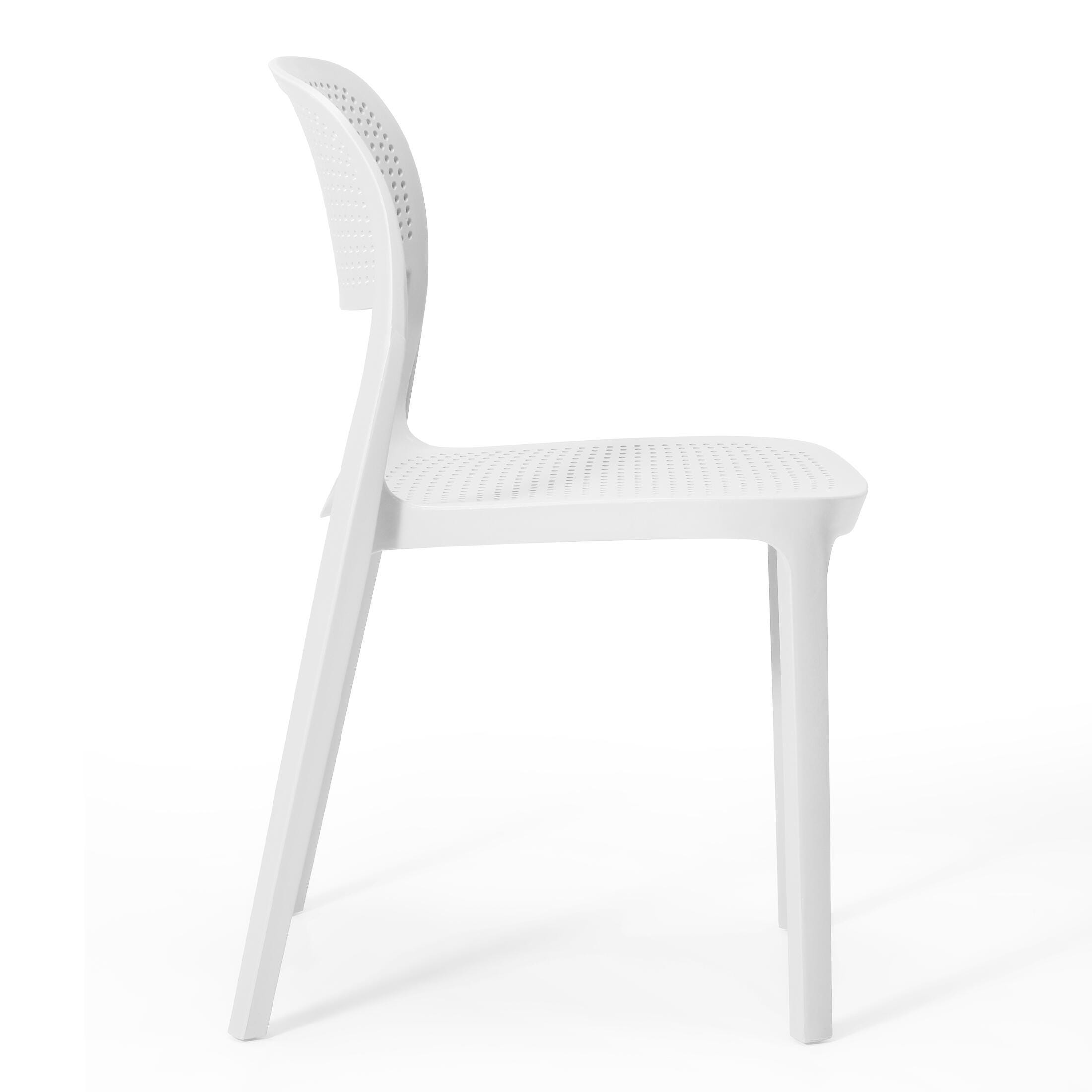 Westin Furniture Valencia Outdoor Dining Table and 2 Chairs, White, large