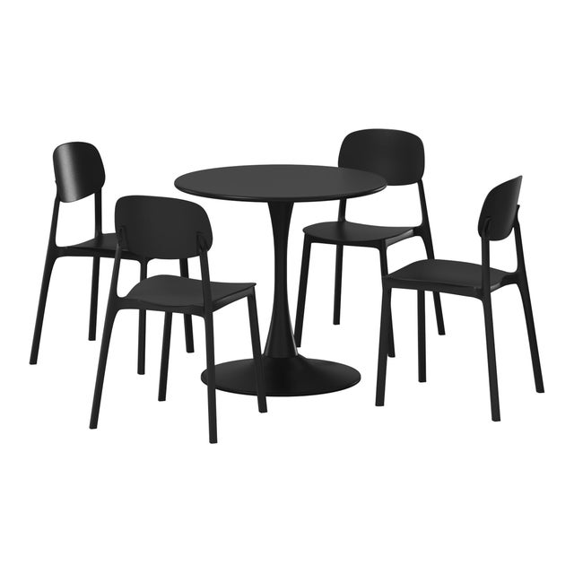 Westin Furniture Sterling Outdoor Dining Table and 4 Chairs, Black