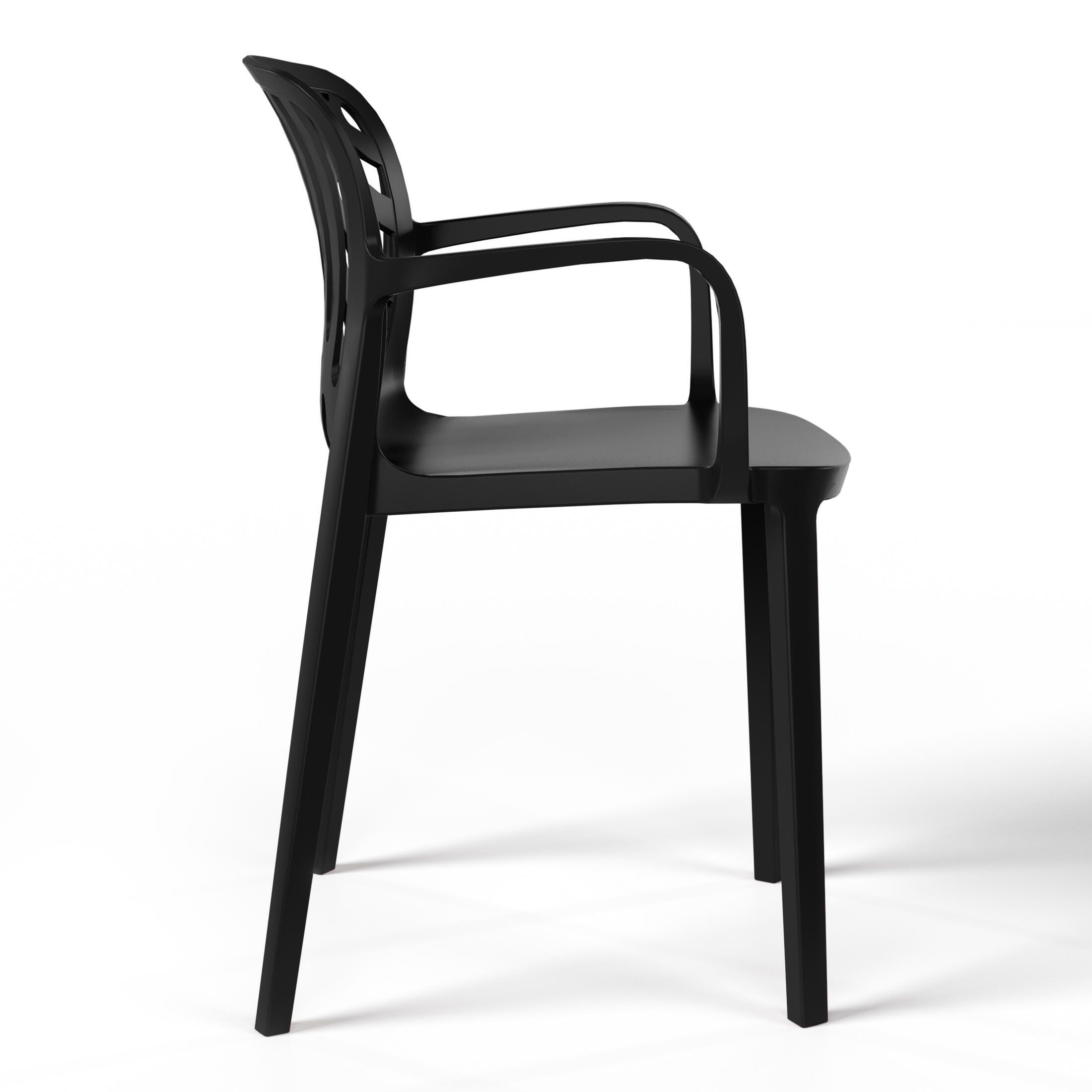 Westin Furniture Haven Solid Outdoor Dining Table and 4 Chairs, Black, large