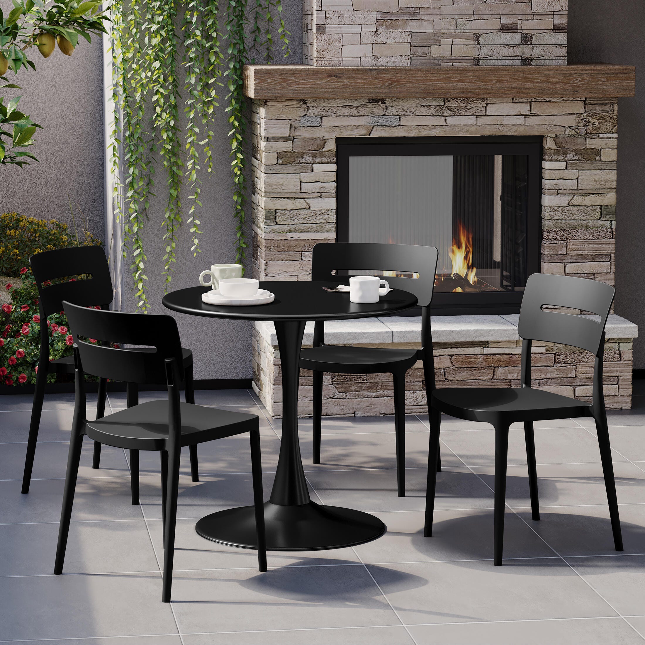 Westin Furniture Meadow Solid Outdoor Dining Table and 4 Chairs