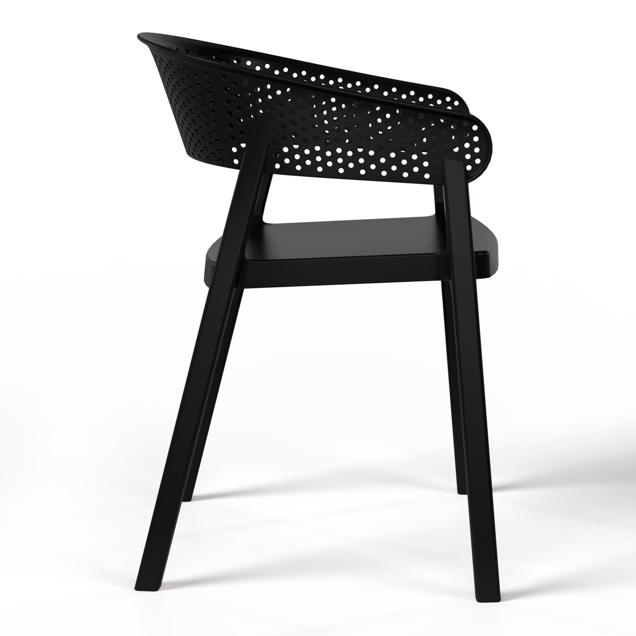 Westin Furniture Cove Solid Outdoor Dining Table and 4 Chairs, Black, large