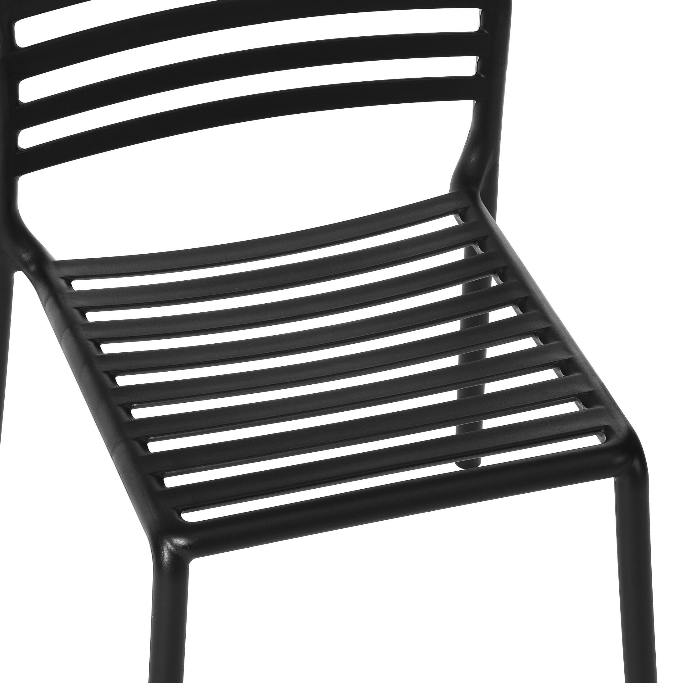 Westin Furniture Juniper Outdoor Dining Table and 4 Chairs, Black, large