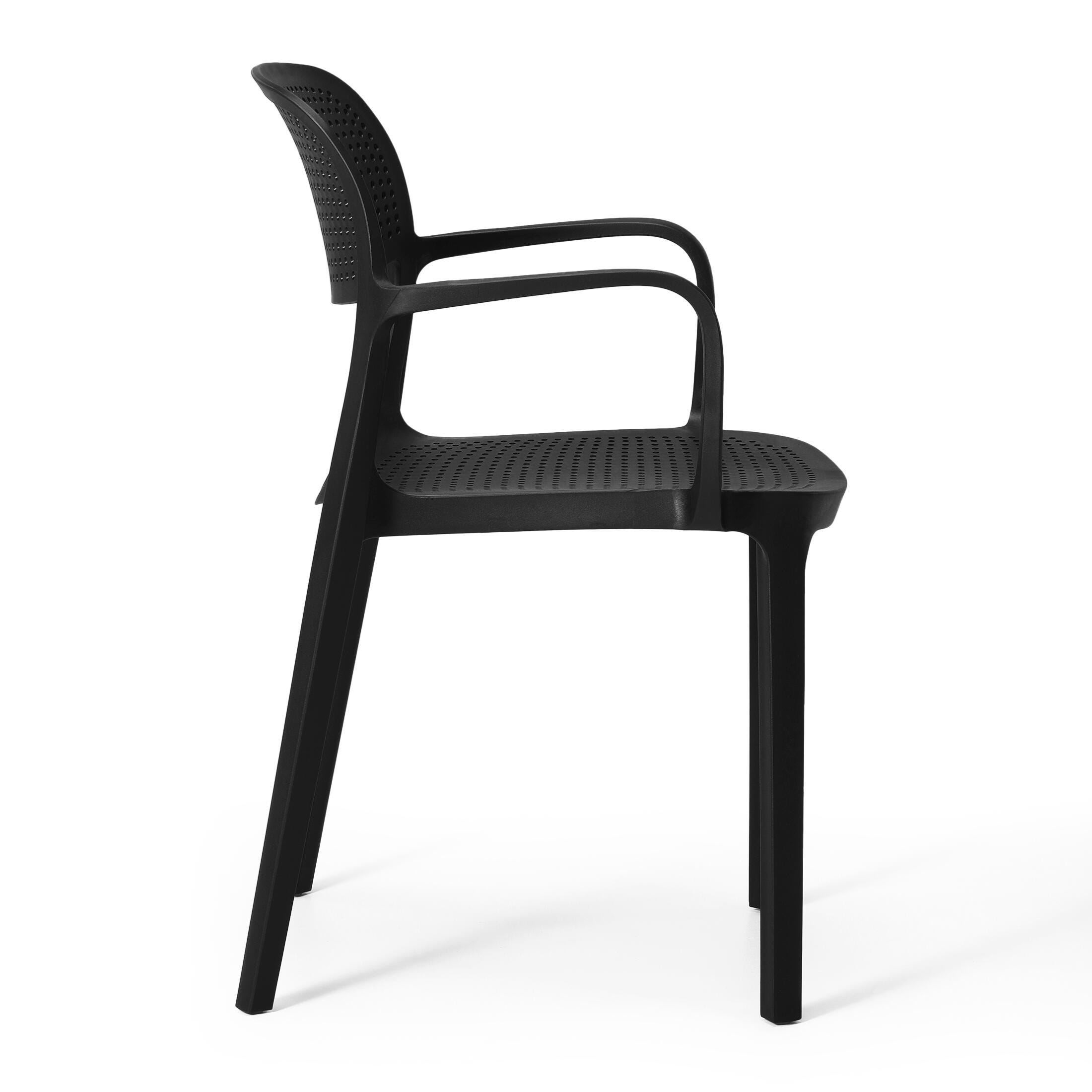 Westin Furniture Azure Outdoor Dining Table and 4 Chairs, Black, large