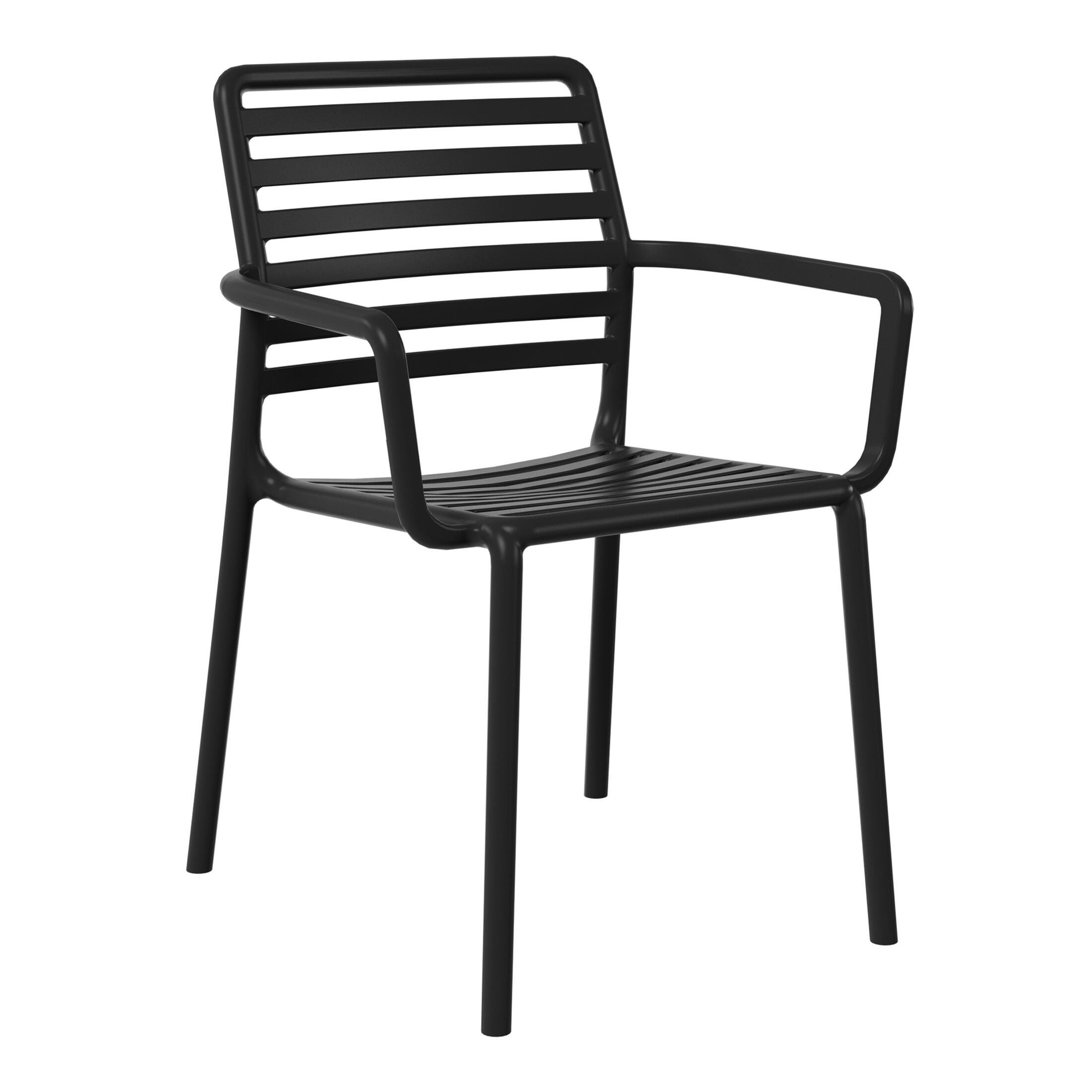 Westin Furniture Sol Outdoor Dining Table and 4 Chairs, Black, large
