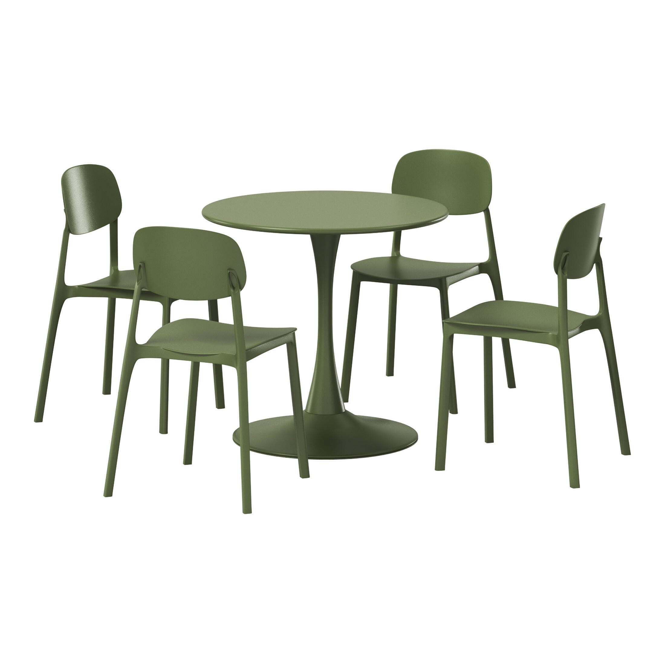 Westin Furniture Sterling Outdoor Dining Table and 4 Chairs, Olive Green, large
