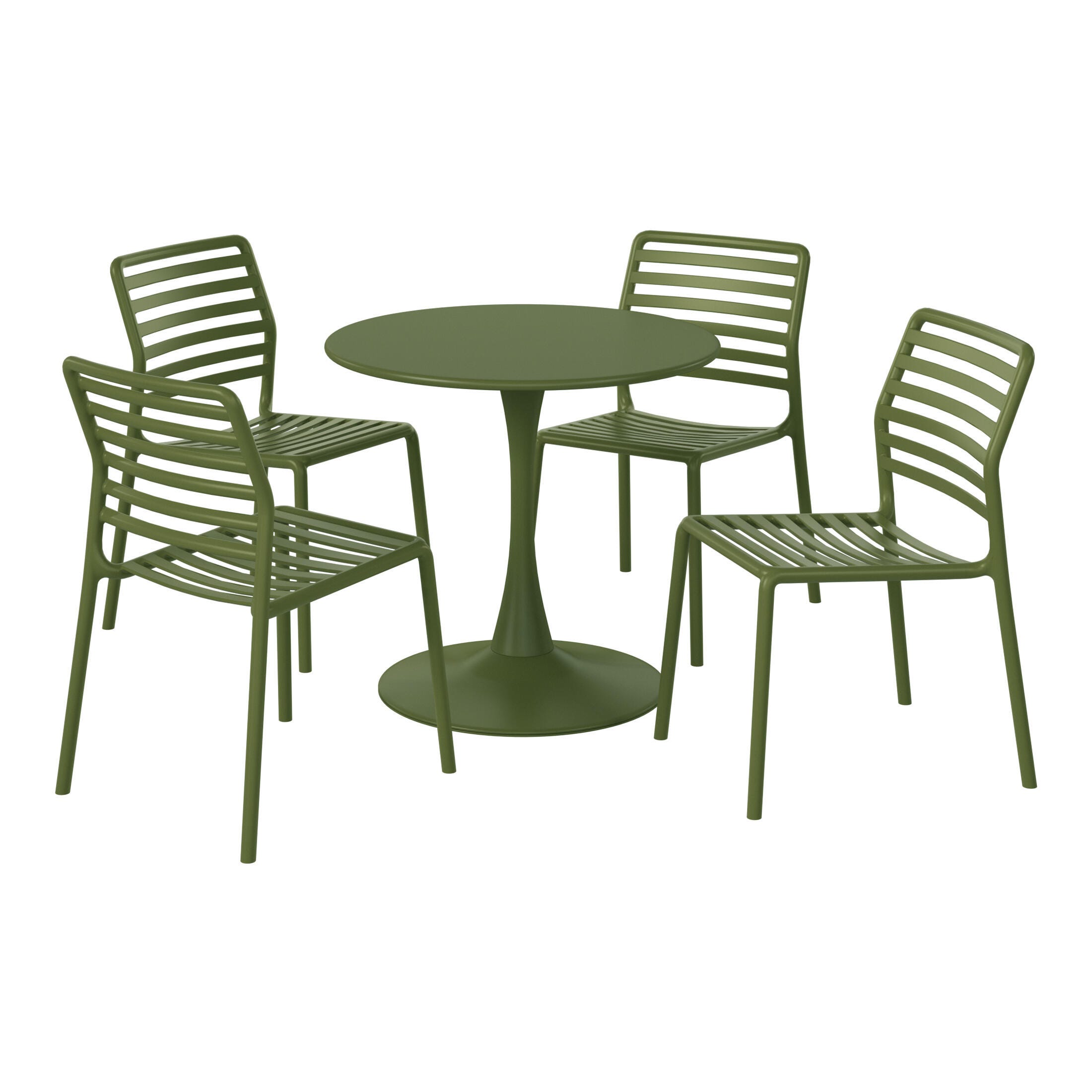 Westin Furniture Juniper Outdoor Dining Table and 4 Chairs, Olive Green, large