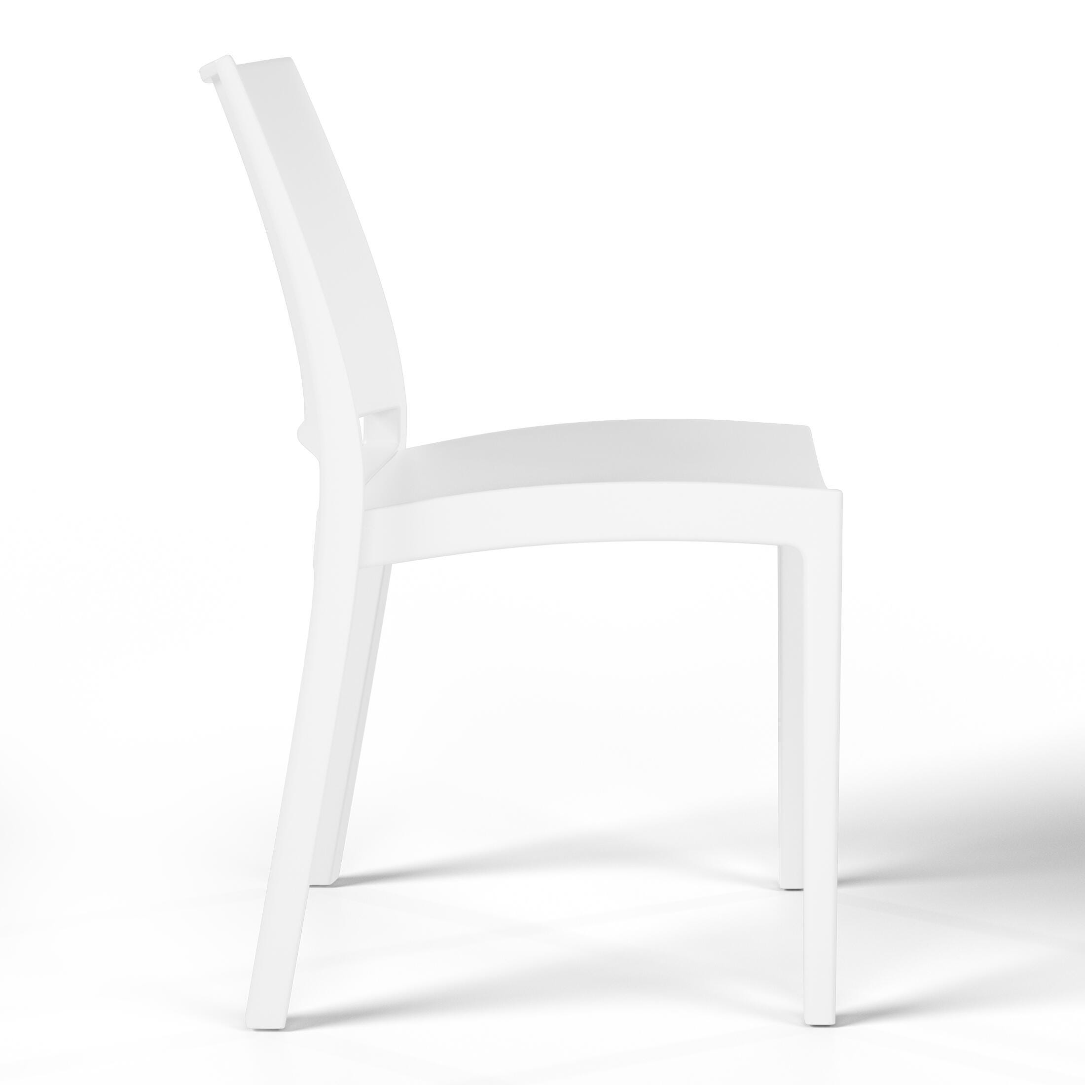 Westin Furniture Marbella Outdoor Dining Table and 4 Chairs, White, large