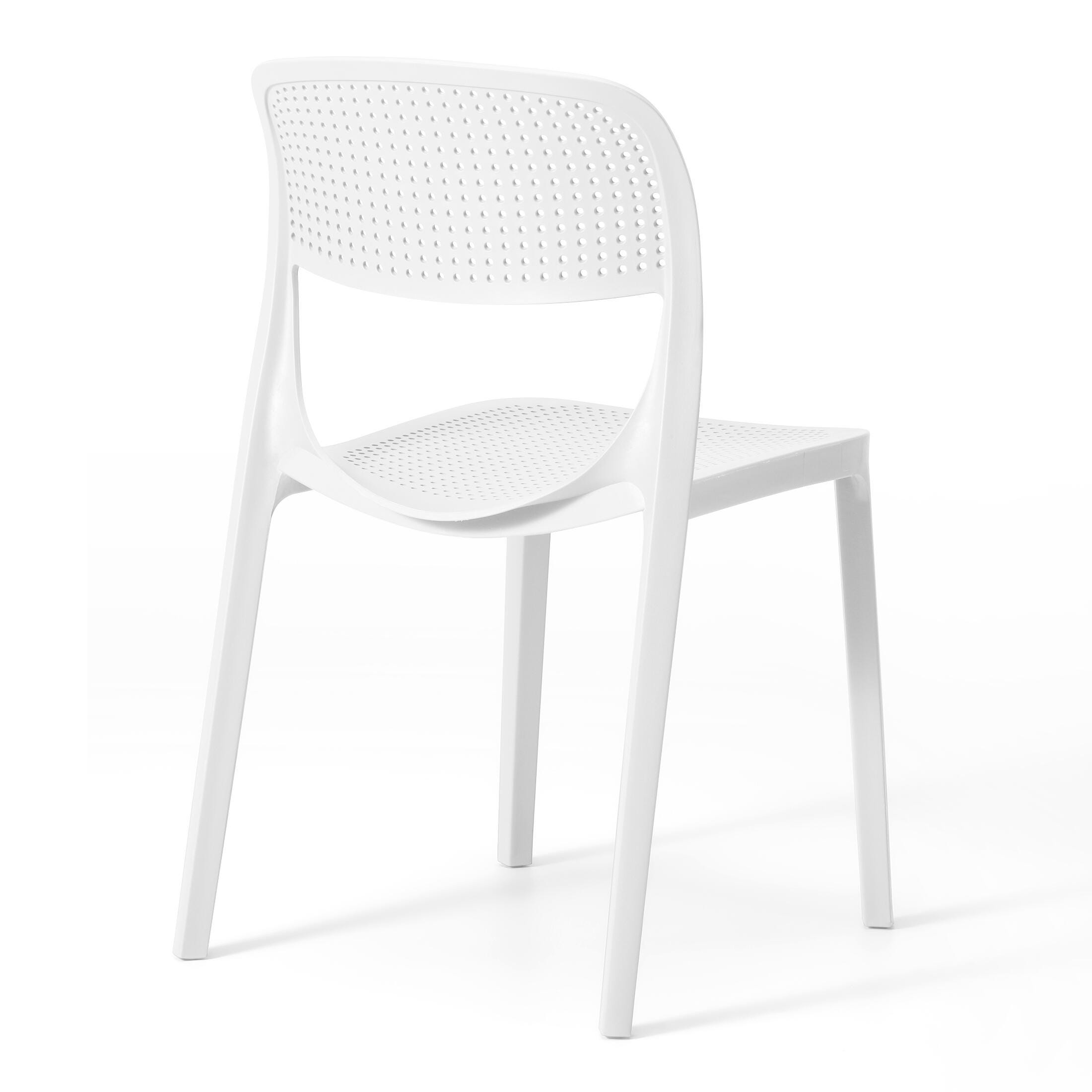 Westin Furniture Valencia Outdoor Dining Table and 4 Chairs, White, large