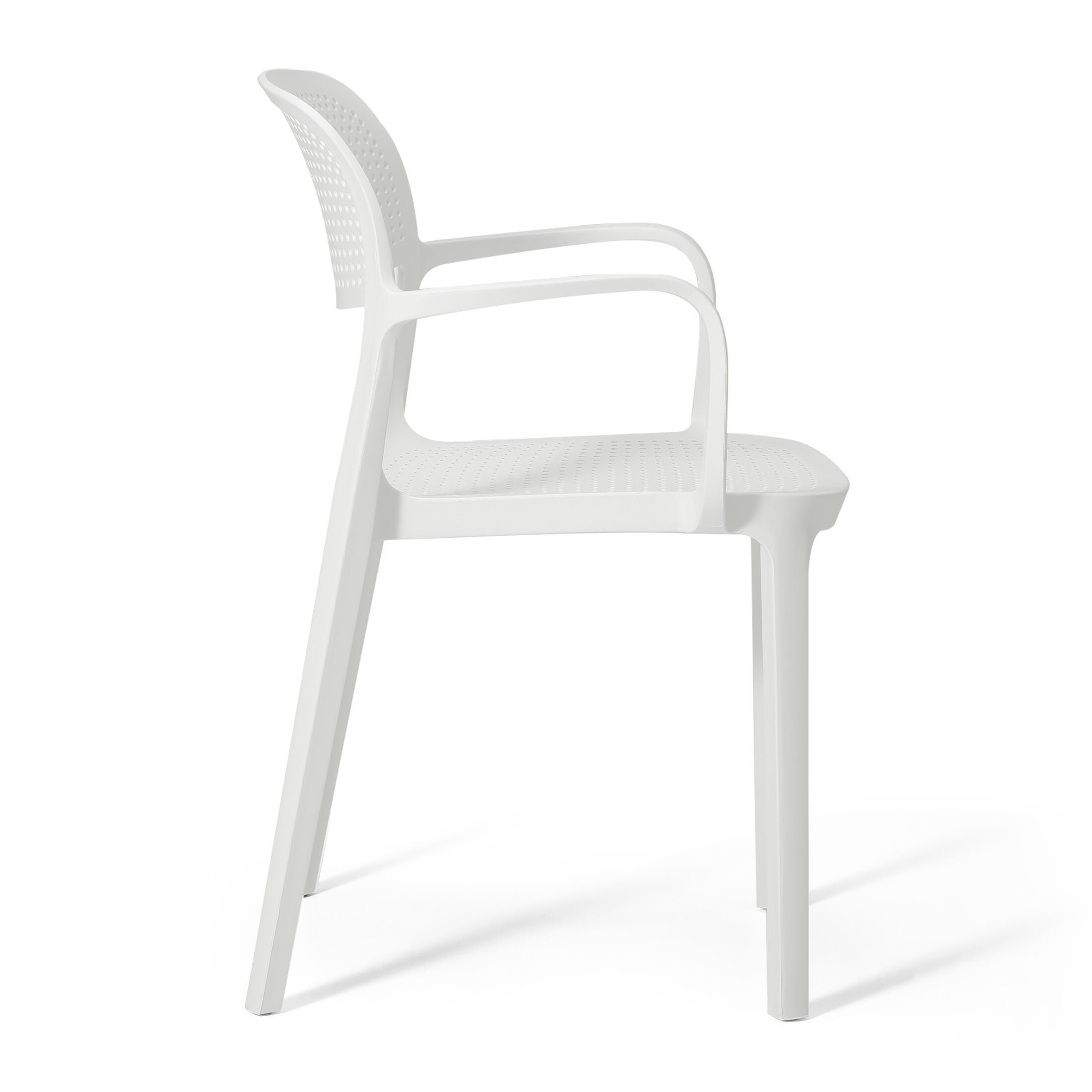 Westin Furniture Azure Outdoor Dining Table and 4 Chairs, White, large