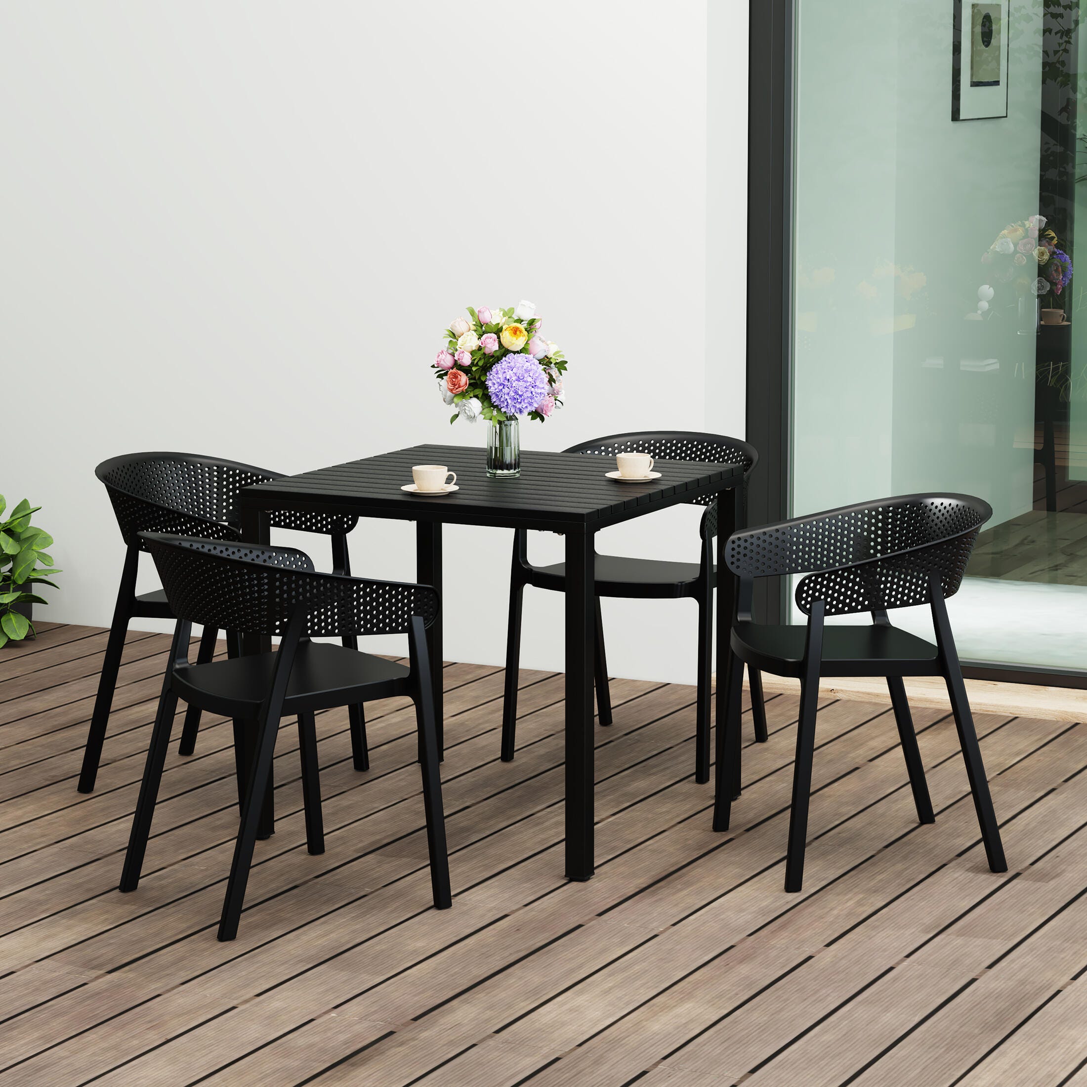 Westin Furniture Cove Outdoor Dining Table and 4 Chairs