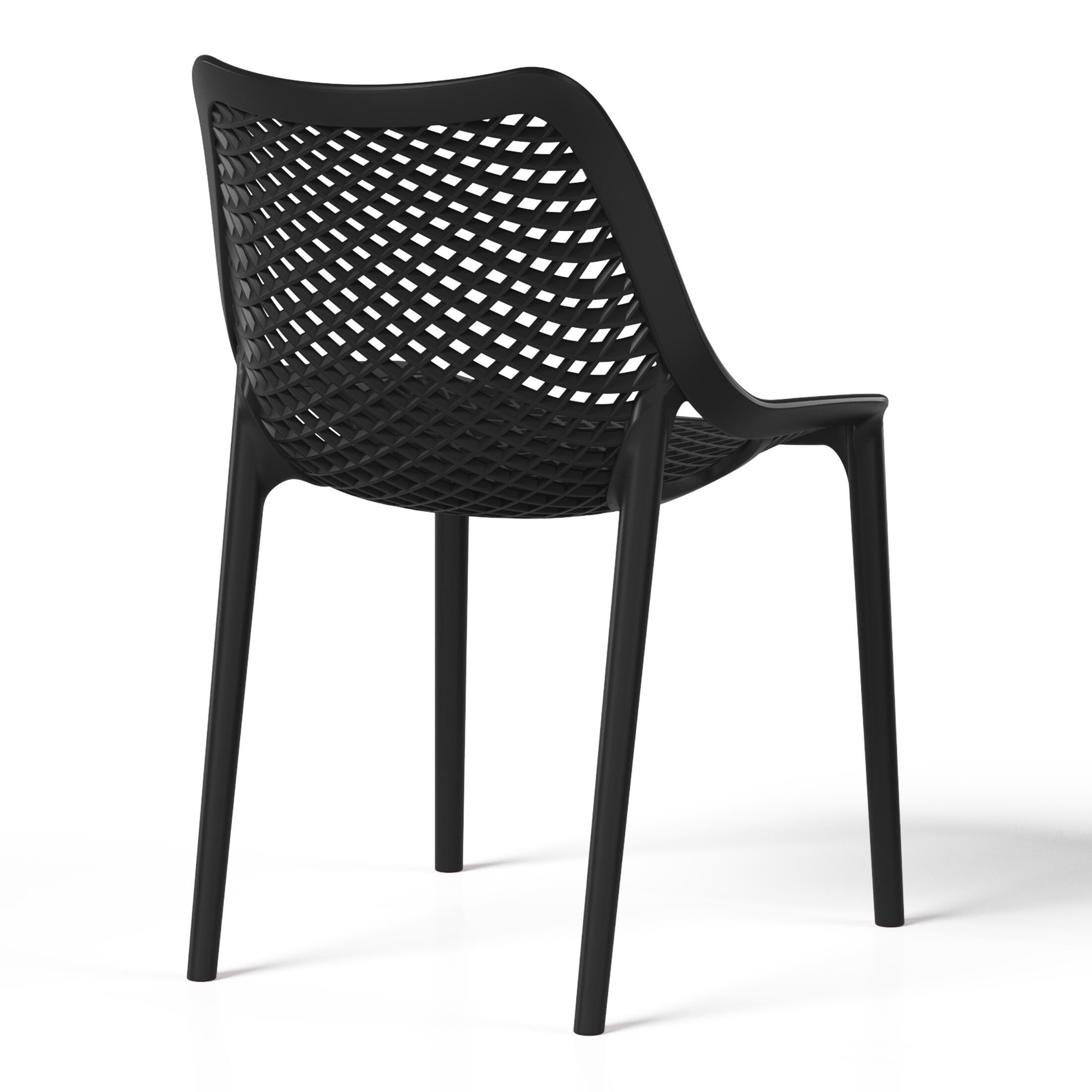 Westin Furniture Rhode Solid Outdoor Dining Table and 4 Chairs, Black, large