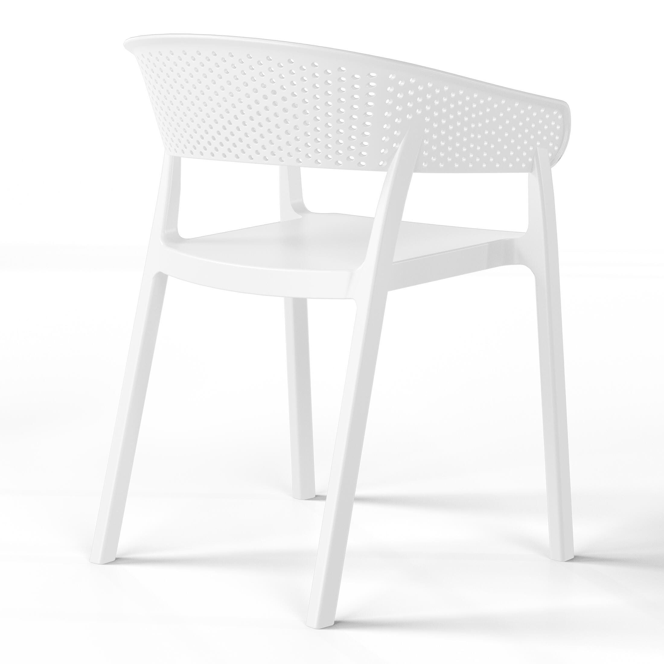 Westin Furniture Cove Outdoor Dining Table and 4 Chairs, White, large